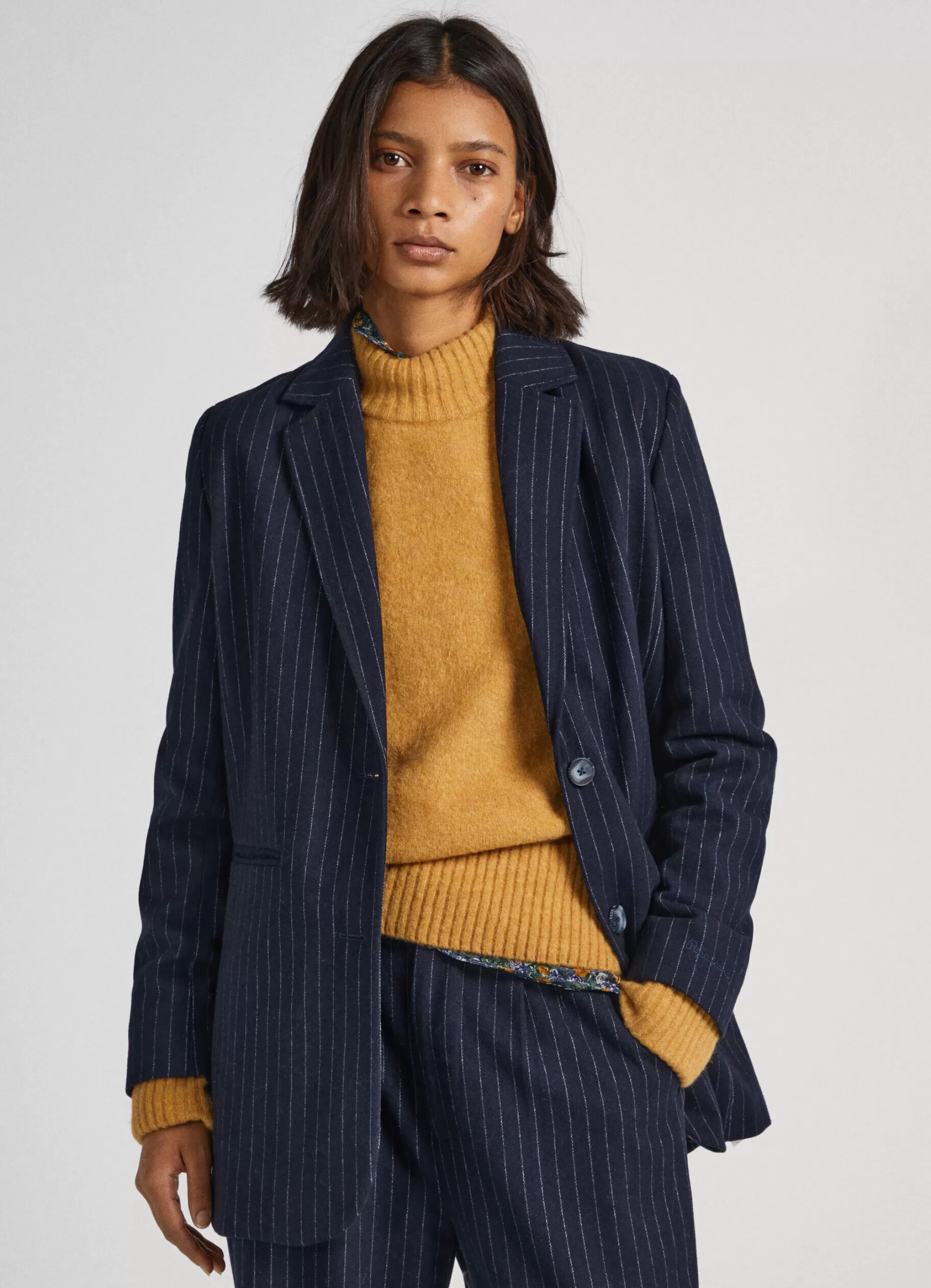 Mulher Pepe Jeans Casaco E Jaquetas>Blazer Comprido As Riscas