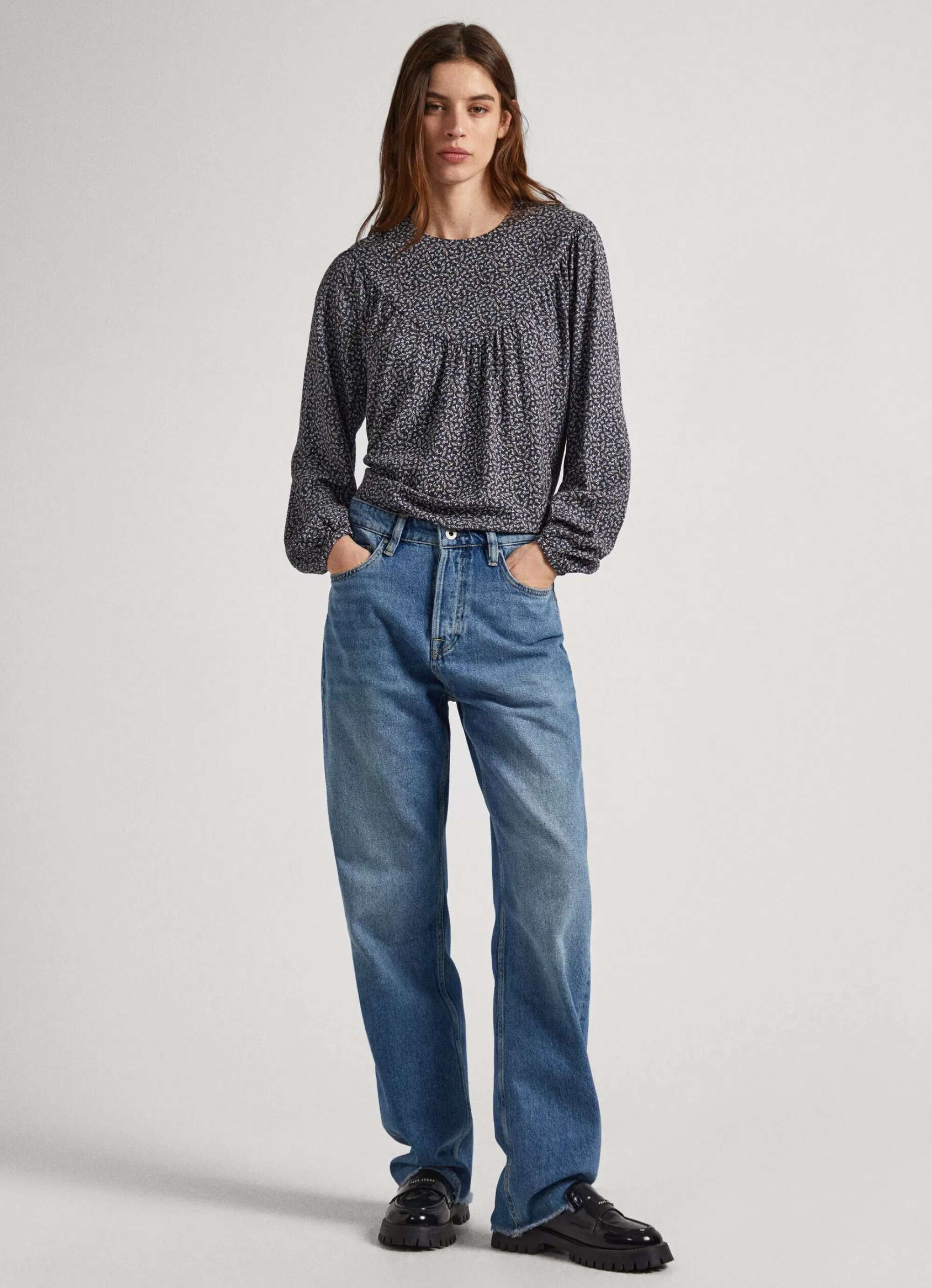 Mulher Pepe Jeans Camisas E Blusas>Blusa Dobby Com Padrao Floral