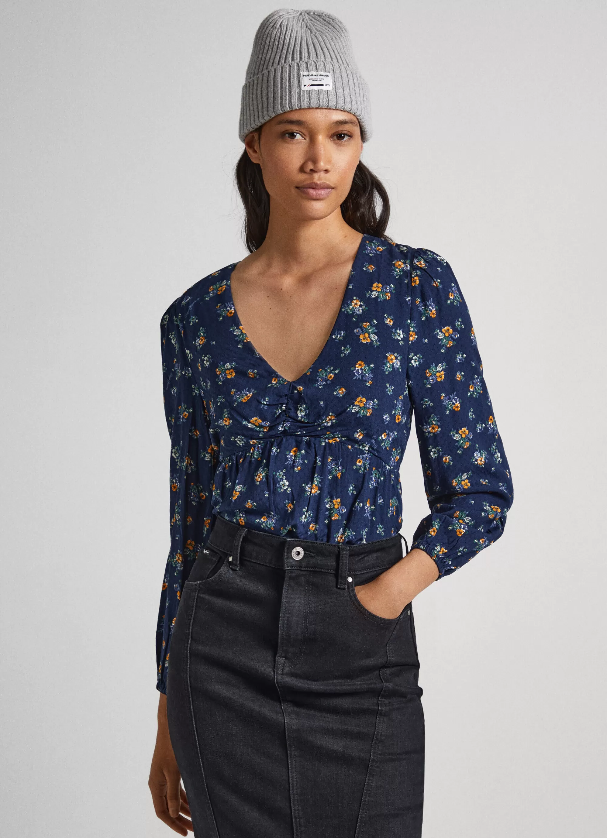 Mulher Pepe Jeans Camisas E Blusas>Blusa Dobby Padrao Floral