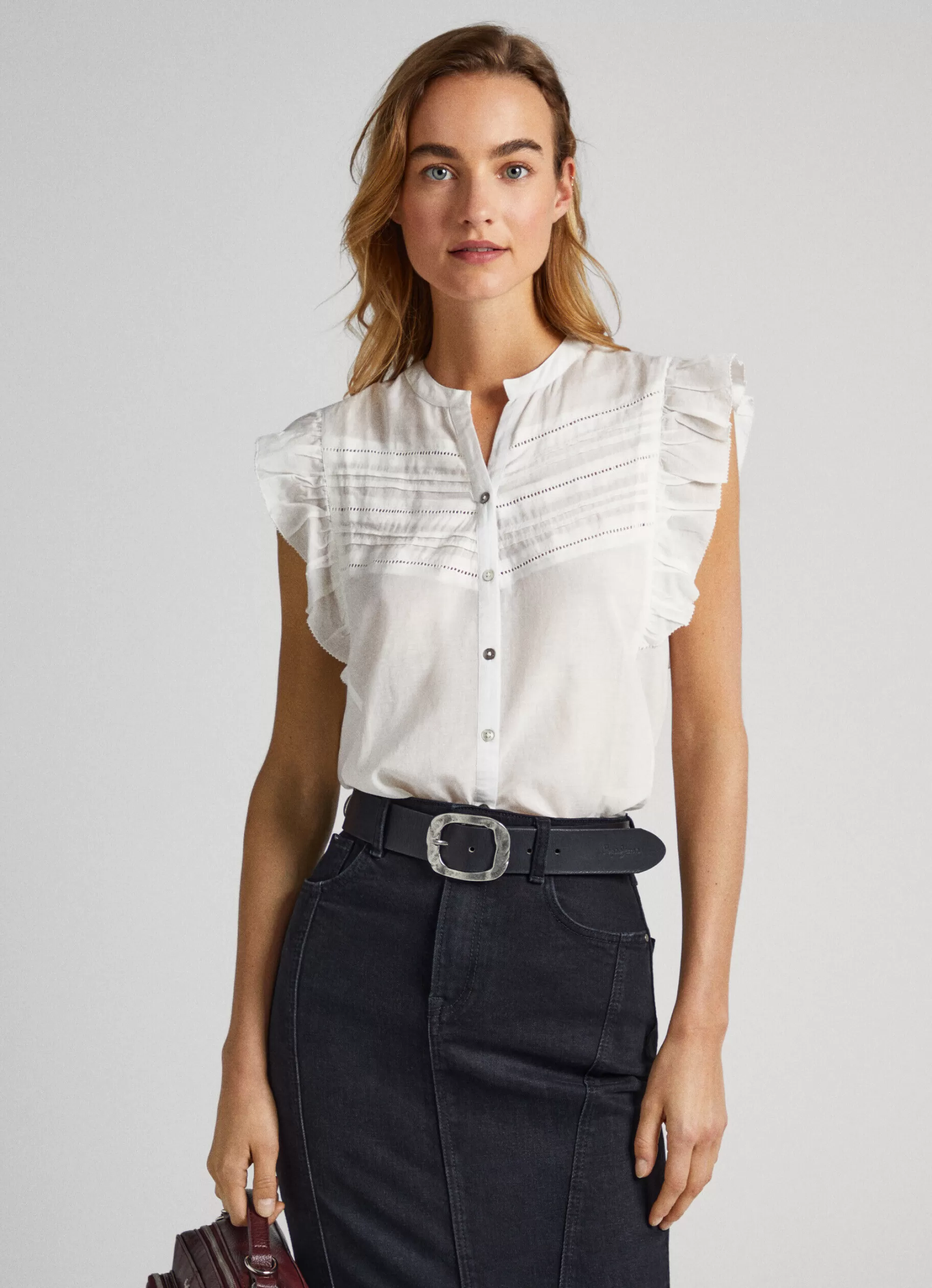 Mulher Pepe Jeans Camisas E Blusas>Blusa Mangas Borboleta