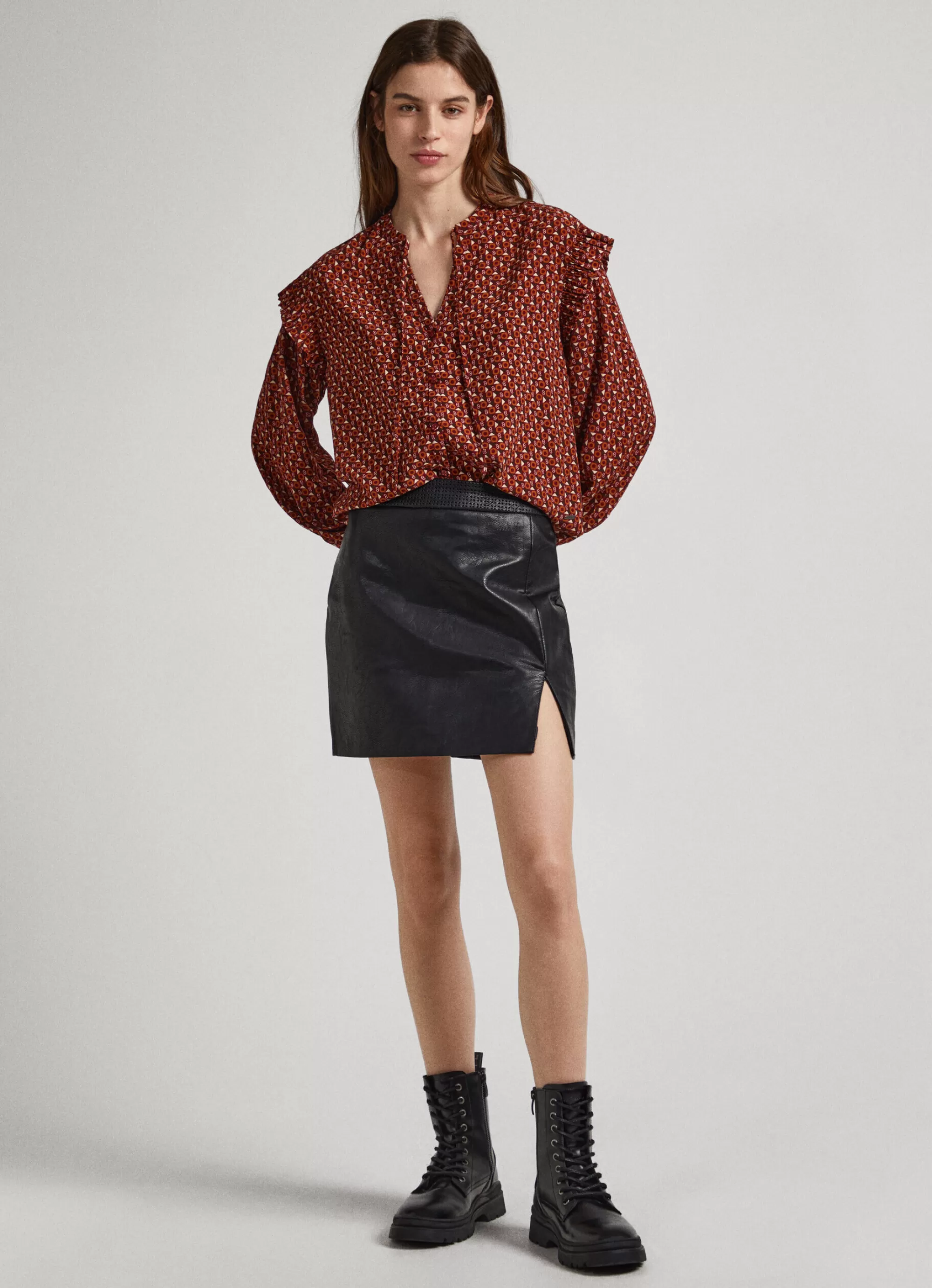 Mulher Pepe Jeans Camisas E Blusas>Blusa Padrao Geometrico