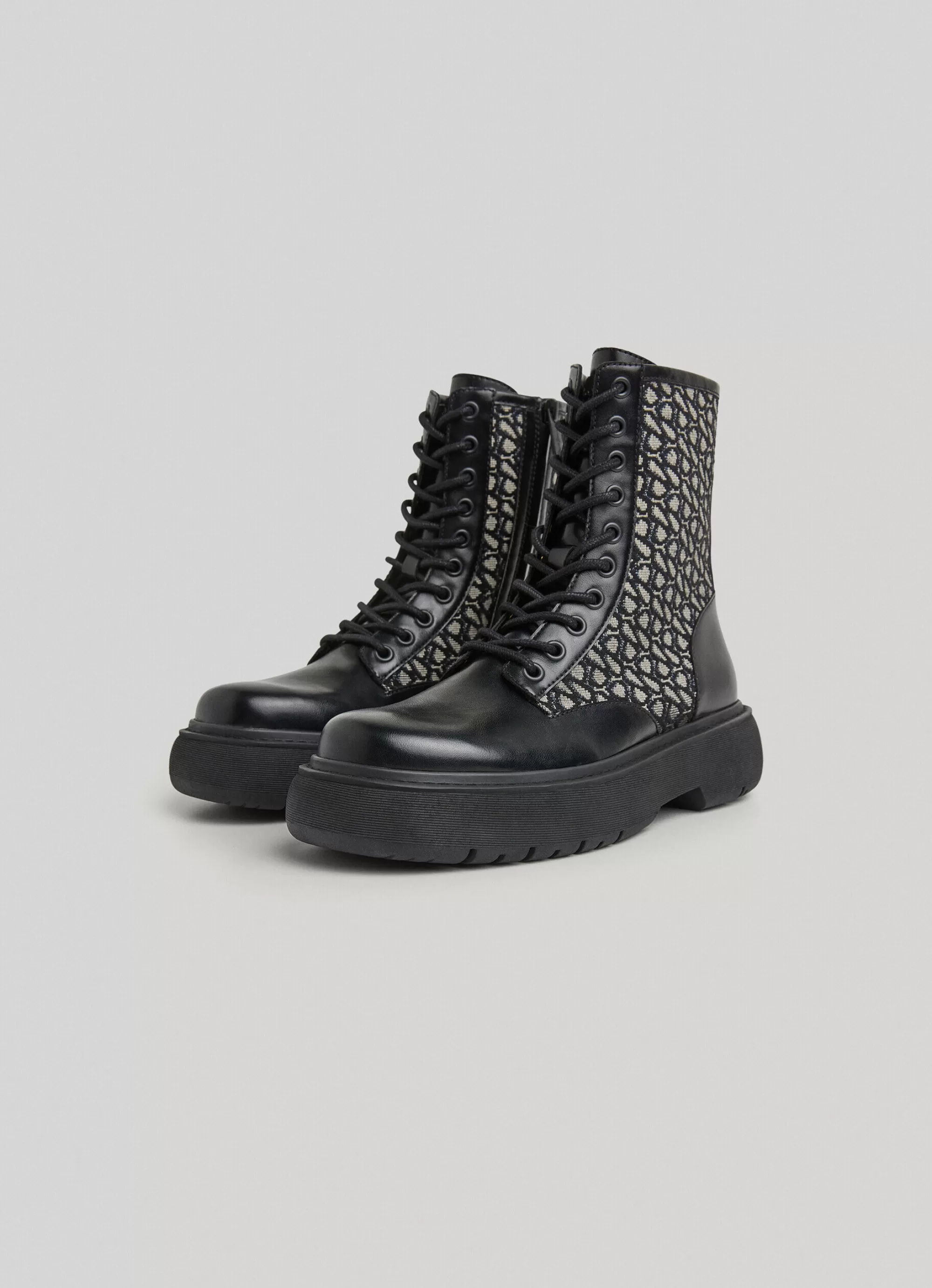 Mulher Pepe Jeans Botas E Sapatos>Botas Medias De Cano Jacquard