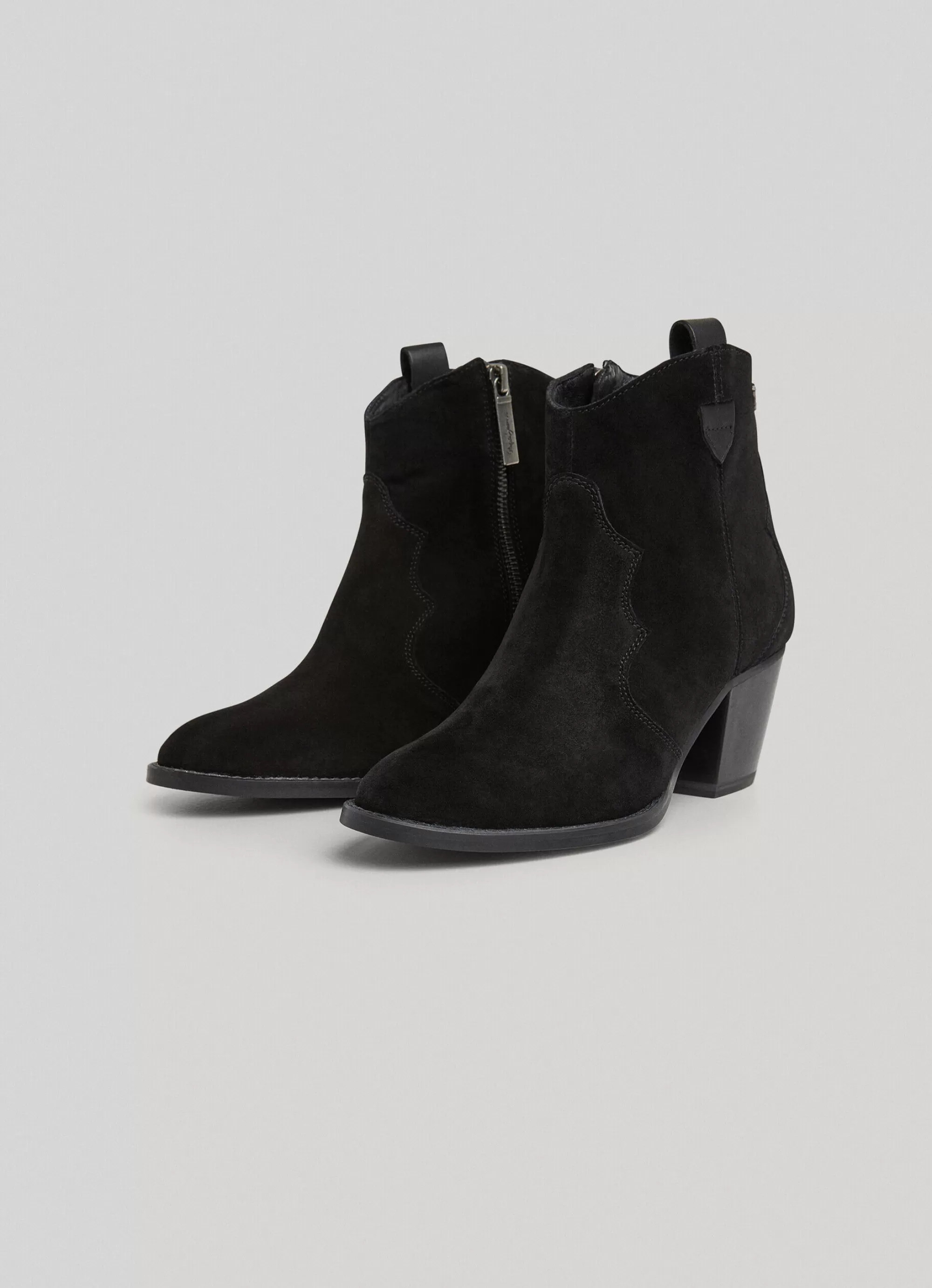 Mulher Pepe Jeans Botas E Sapatos>Botim De Camurca Com Fecho