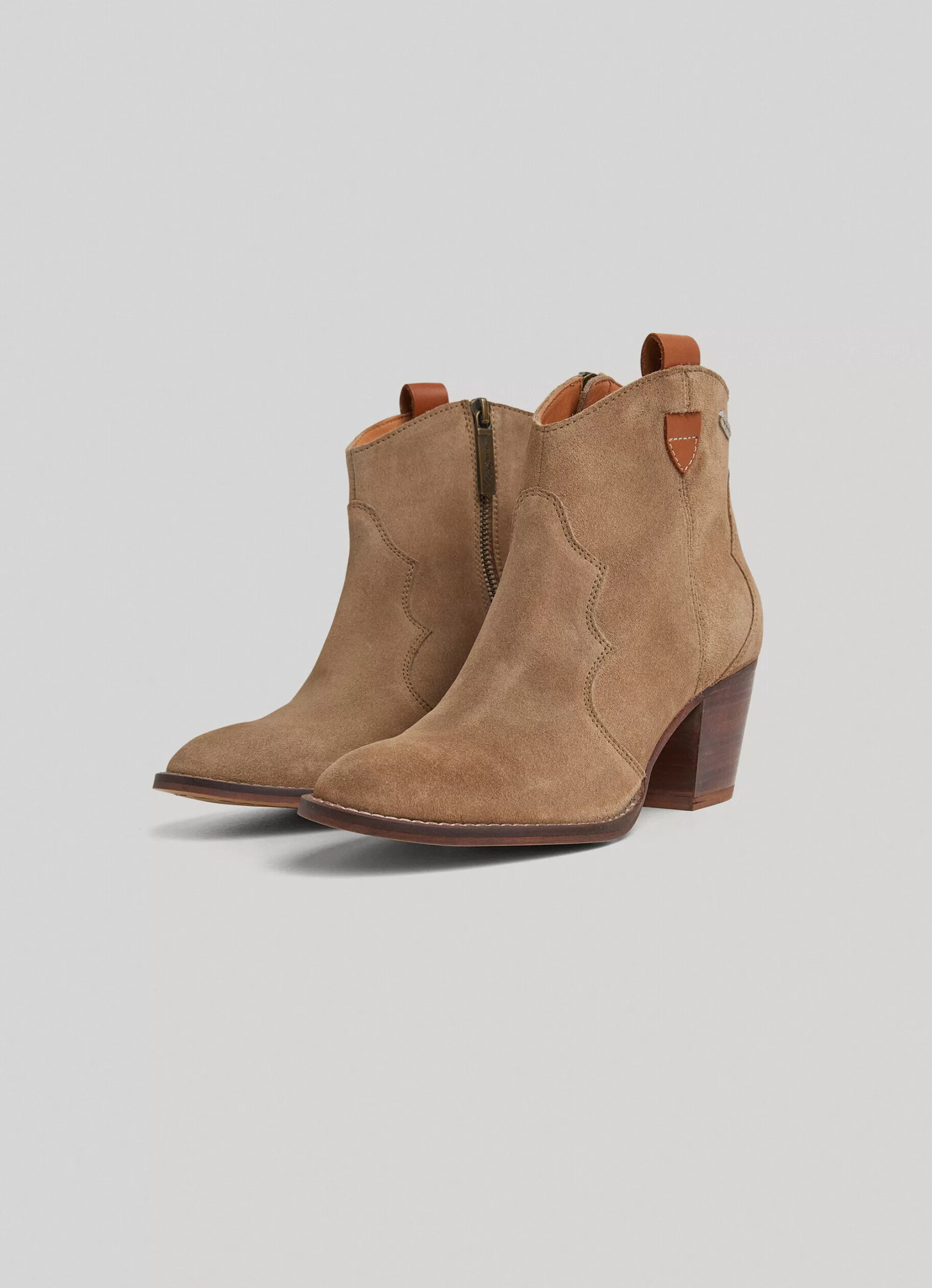 Mulher Pepe Jeans Botas E Sapatos>Botim De Camurca Com Fecho