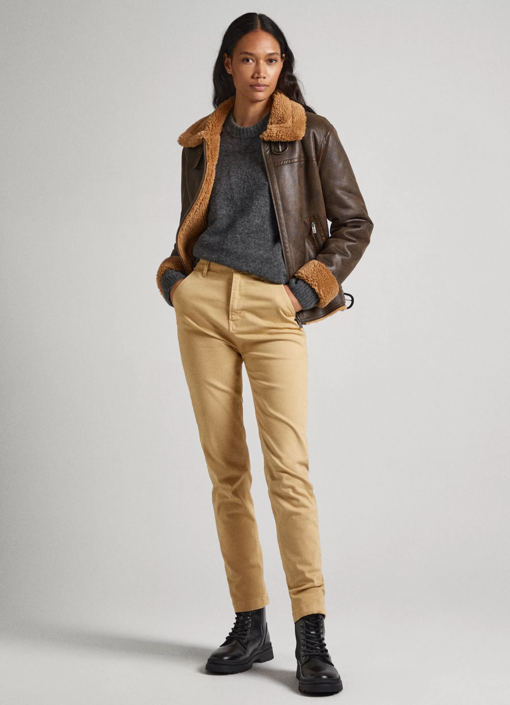 Mulher Pepe Jeans Calças>Calças Chino Regular Fit