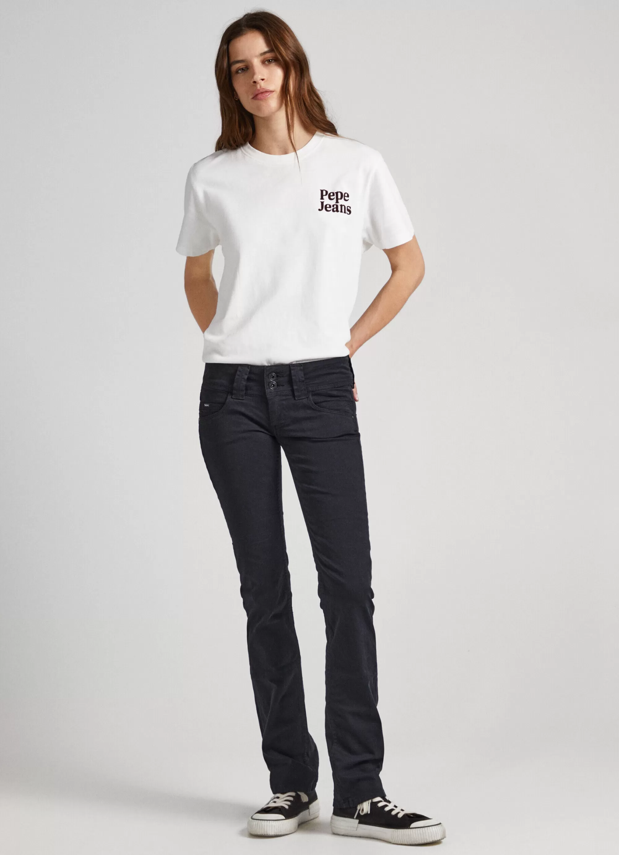 Mulher Pepe Jeans Calças>Calças Straight Fit Com 5 Bolsos