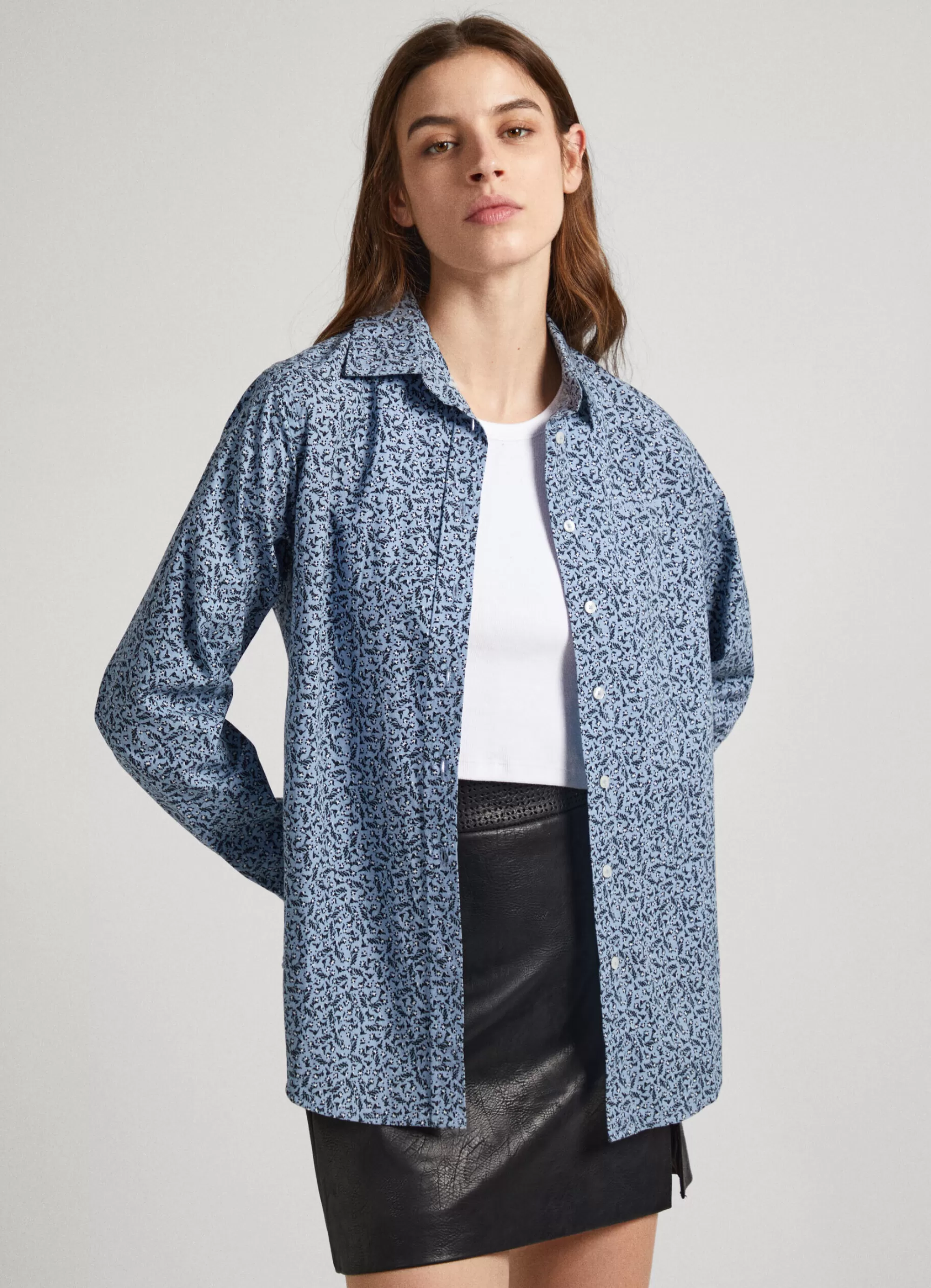 Mulher Pepe Jeans Camisas E Blusas>Camisa Algodao Padrao Floral