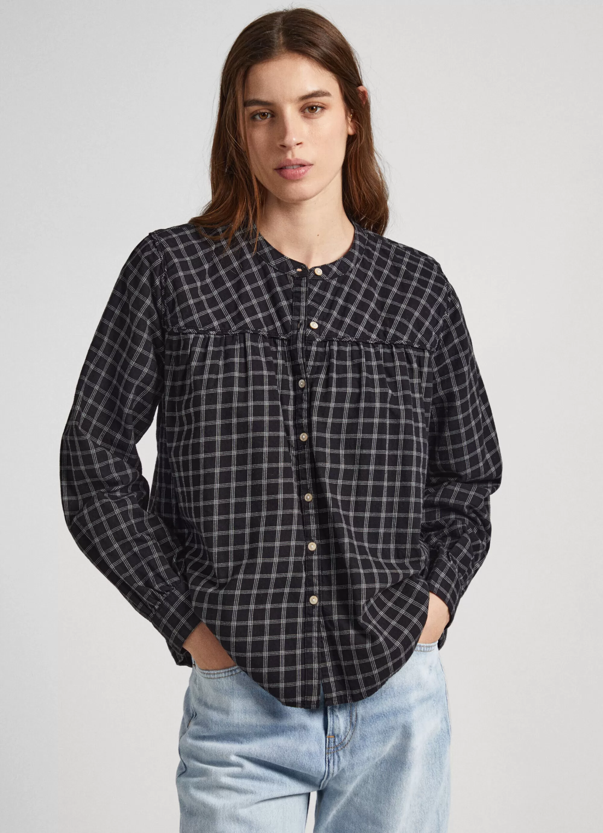 Mulher Pepe Jeans Camisas E Blusas>Camisa Algodao Xadrez