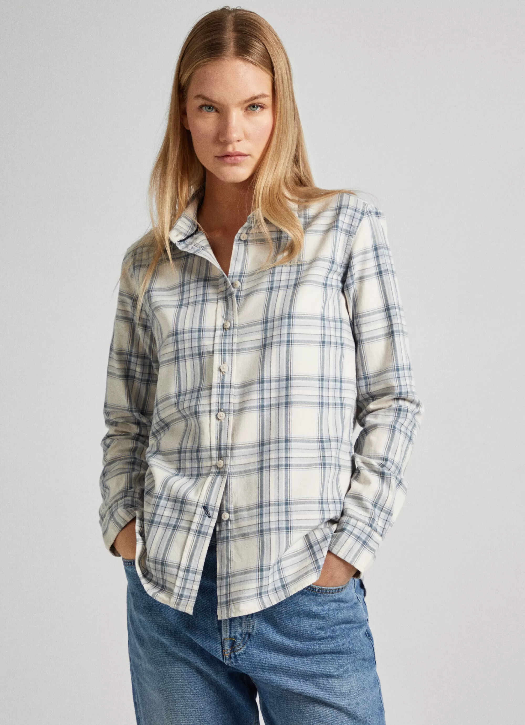 Mulher Pepe Jeans Camisas E Blusas>Camisa Algodao Xadrez