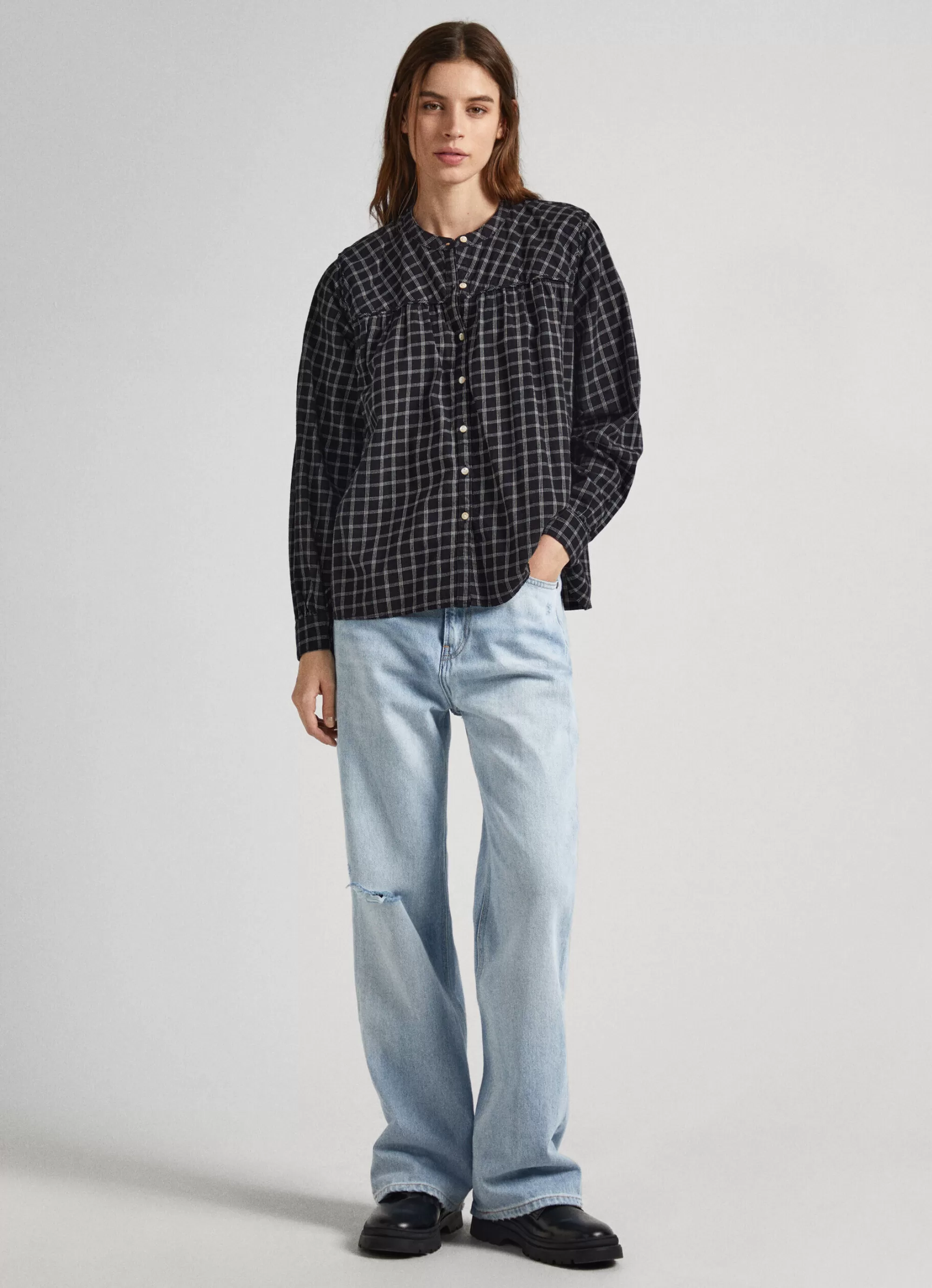 Mulher Pepe Jeans Camisas E Blusas>Camisa Algodao Xadrez
