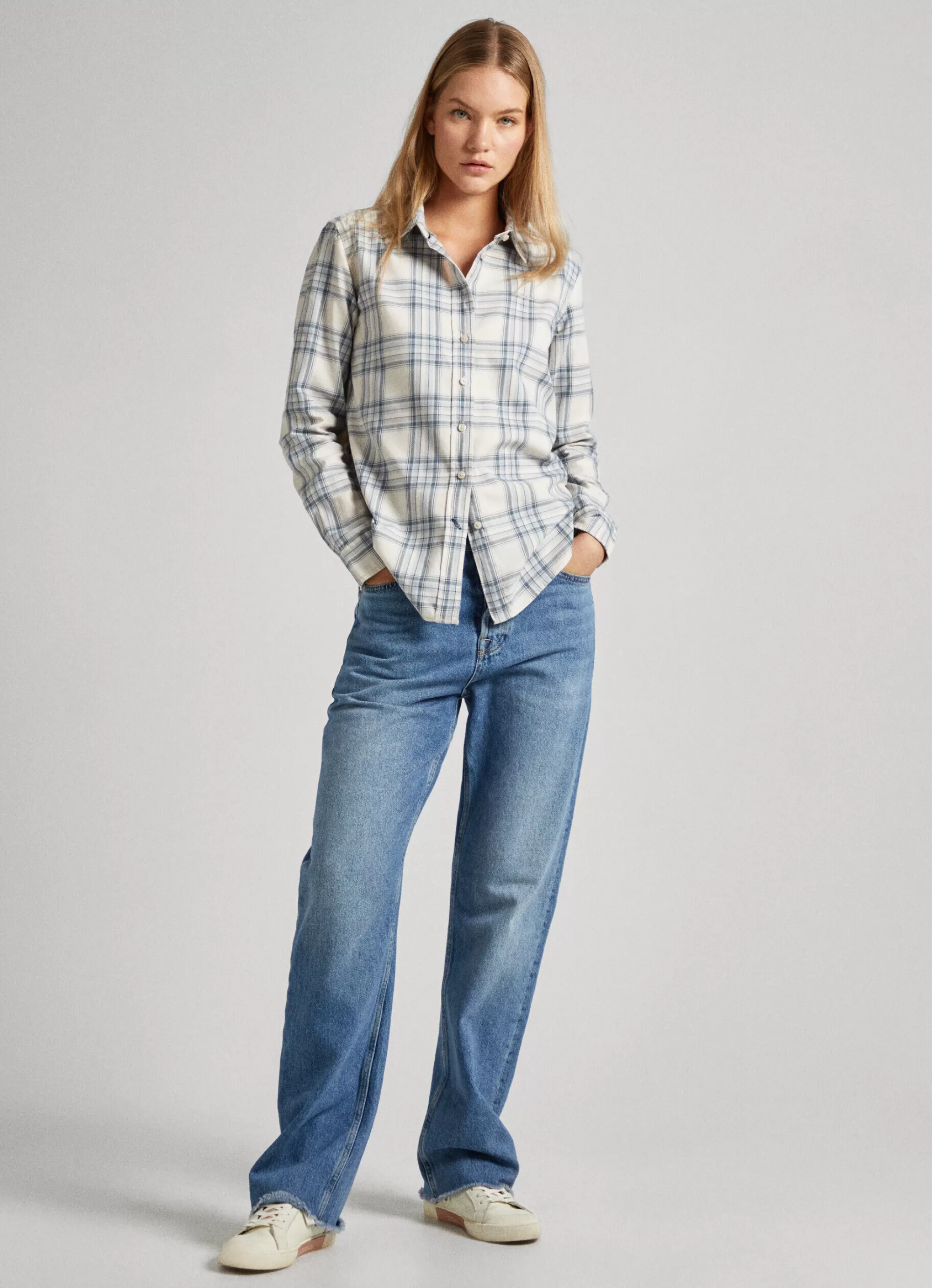 Mulher Pepe Jeans Camisas E Blusas>Camisa Algodao Xadrez