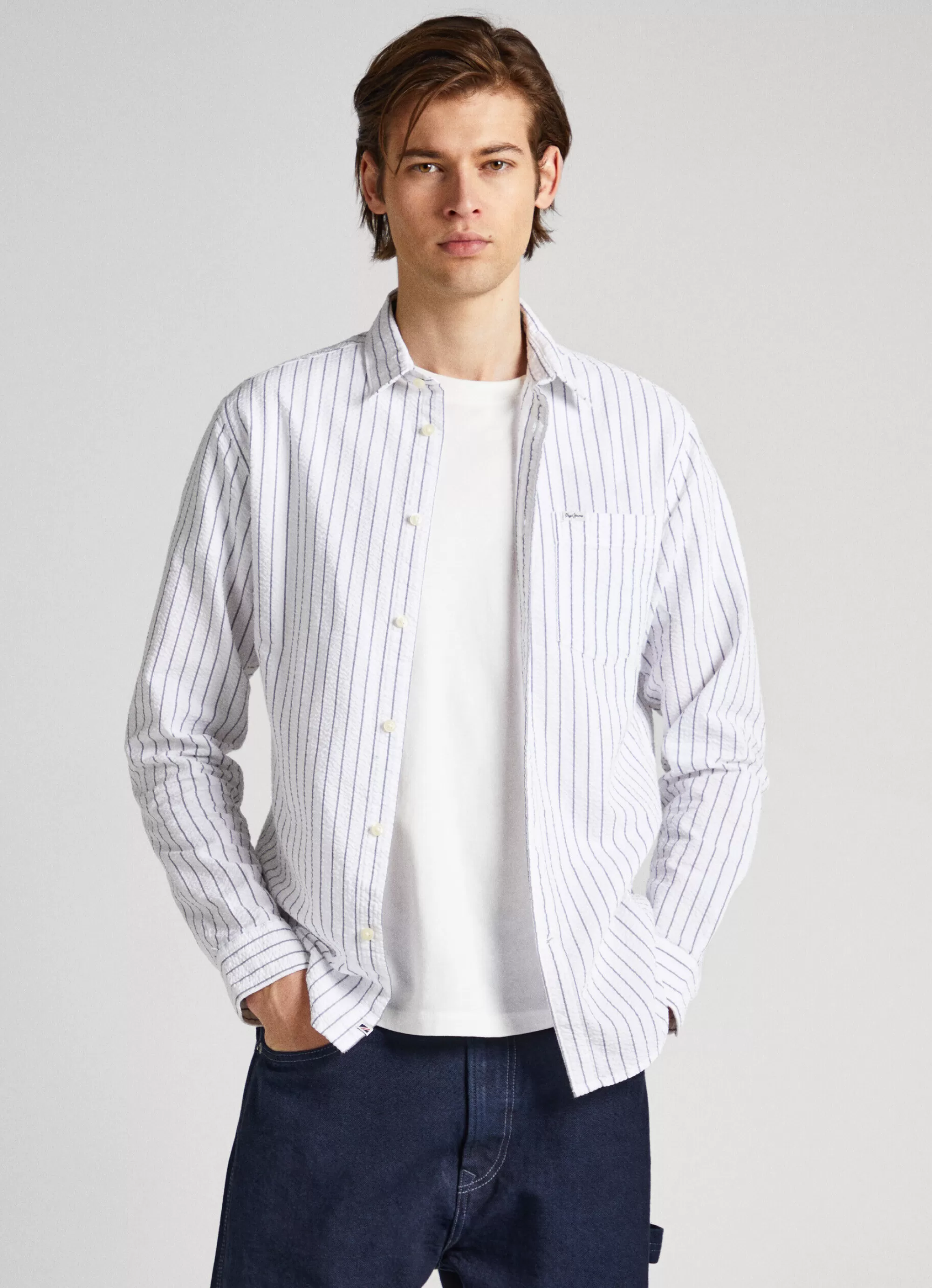 Homem Pepe Jeans Camisas>Camisa As Riscas Regular Fit