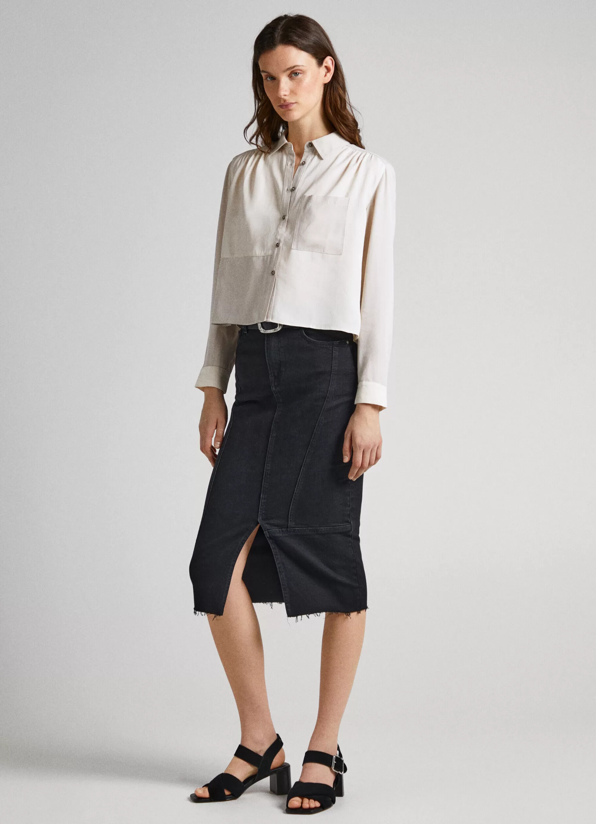 Mulher Pepe Jeans Camisas E Blusas>Camisa Com Efeito Patch