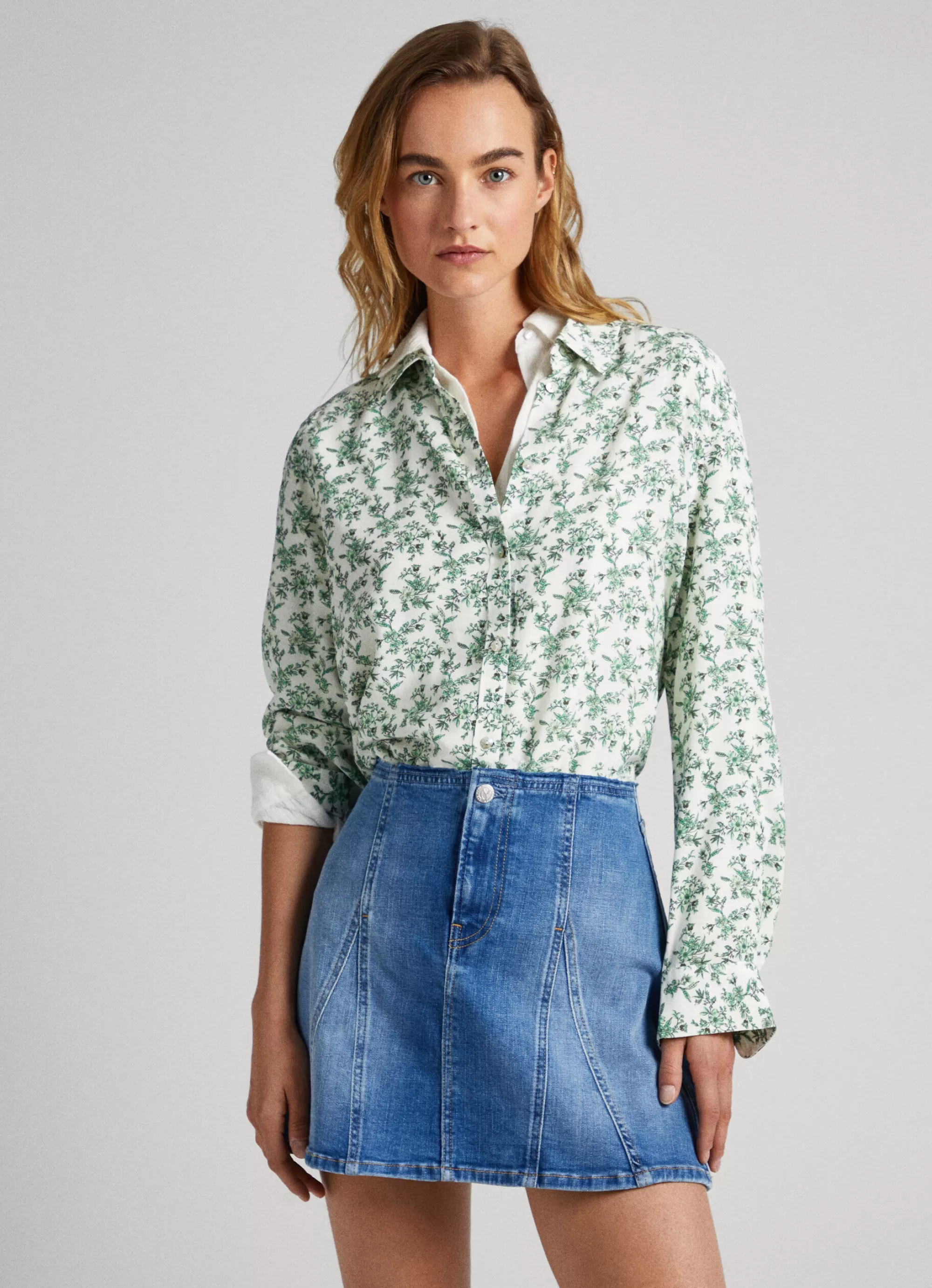 Mulher Pepe Jeans Camisas E Blusas>Camisa Com Padrao Geometrico