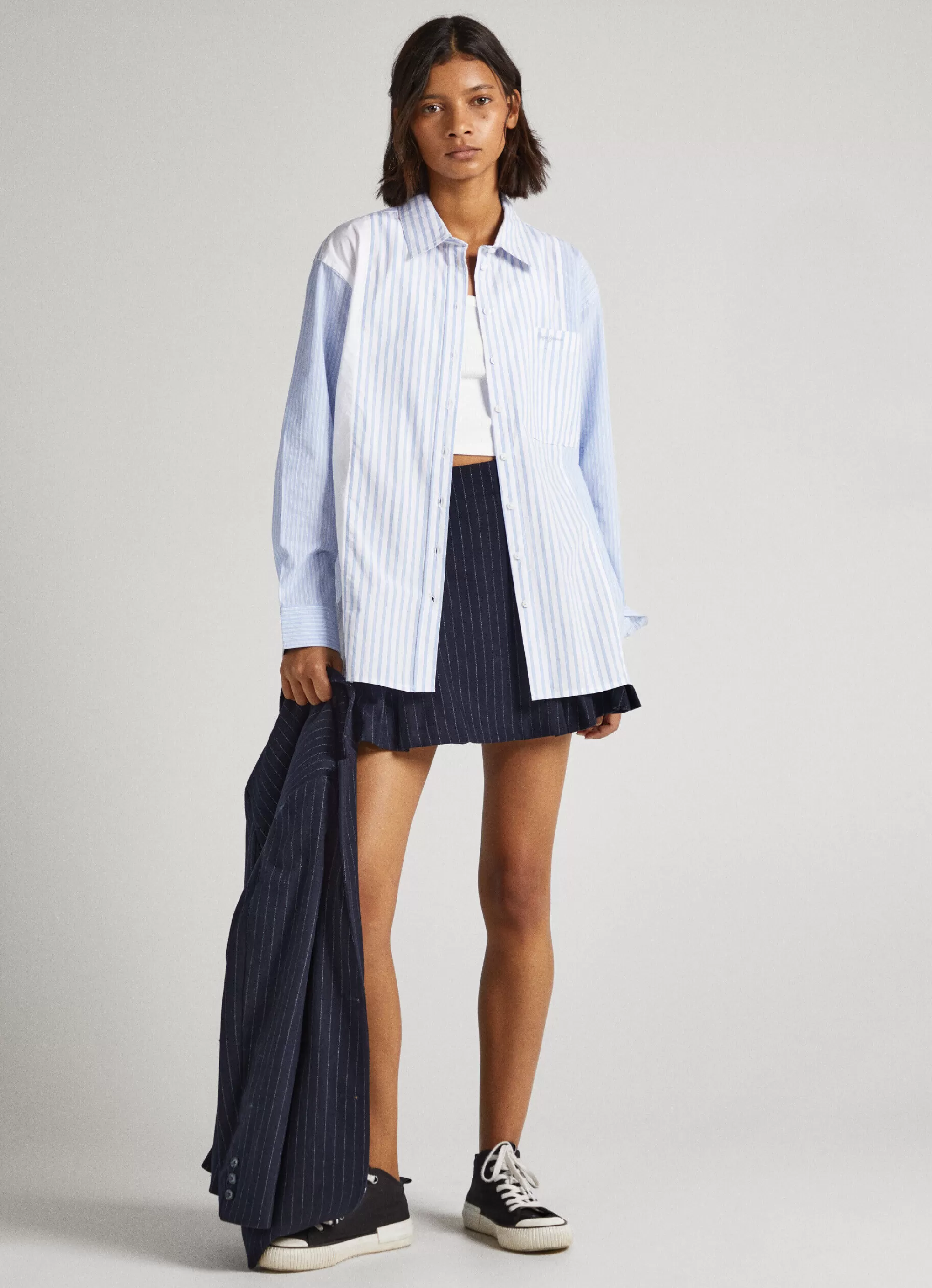 Mulher Pepe Jeans Camisas E Blusas>Camisa Comprida Popelina As Riscas