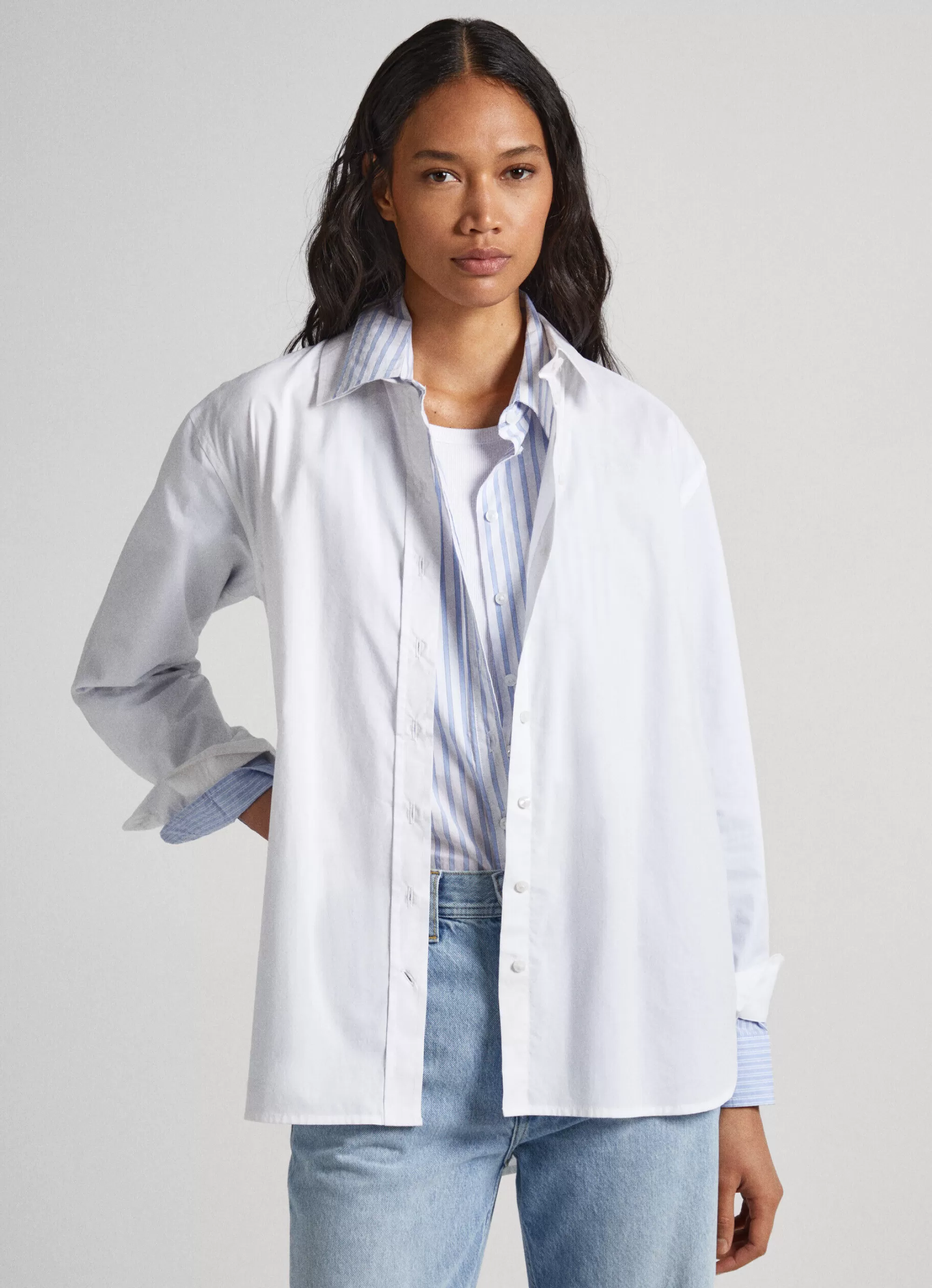 Mulher Pepe Jeans Camisas E Blusas>Camisa De Popelina Relaxed Fit