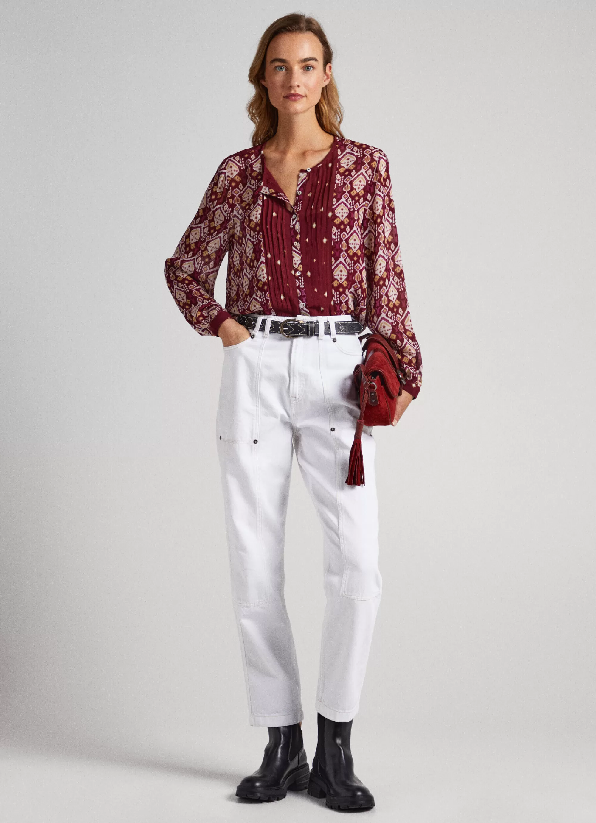 Mulher Pepe Jeans Camisas E Blusas>Camisa Estampado Ornamental