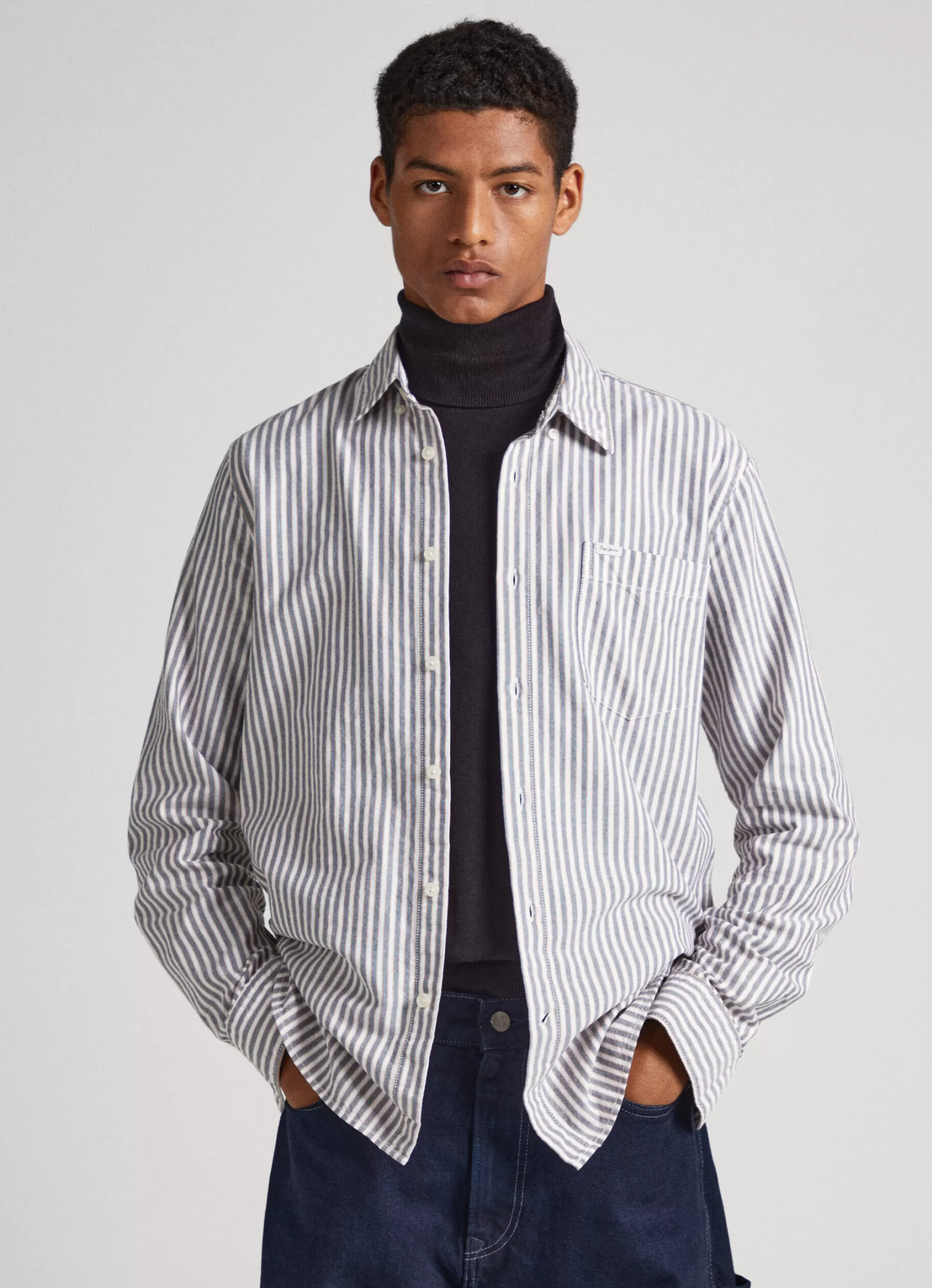 Homem Pepe Jeans Camisas>Camisa Oxford As Riscas