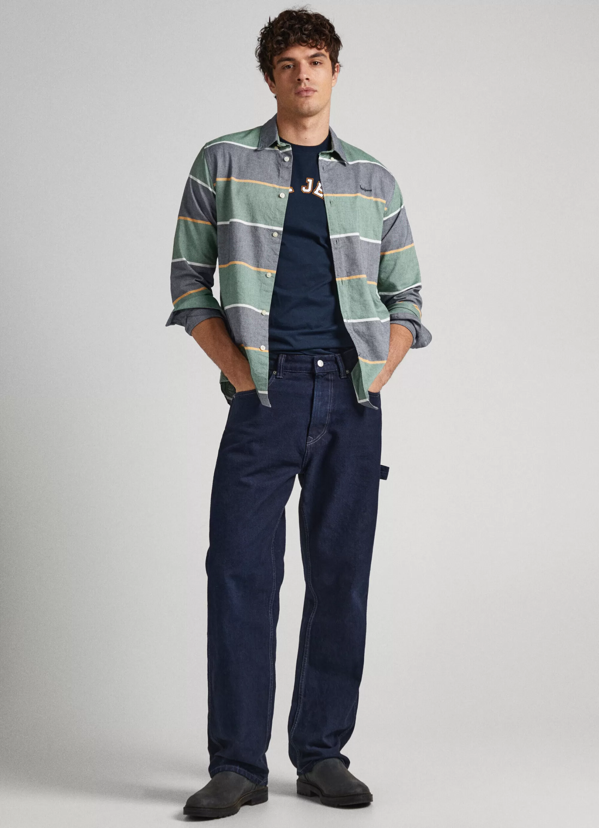 Homem Pepe Jeans Camisas>Camisa Oxford As Riscas