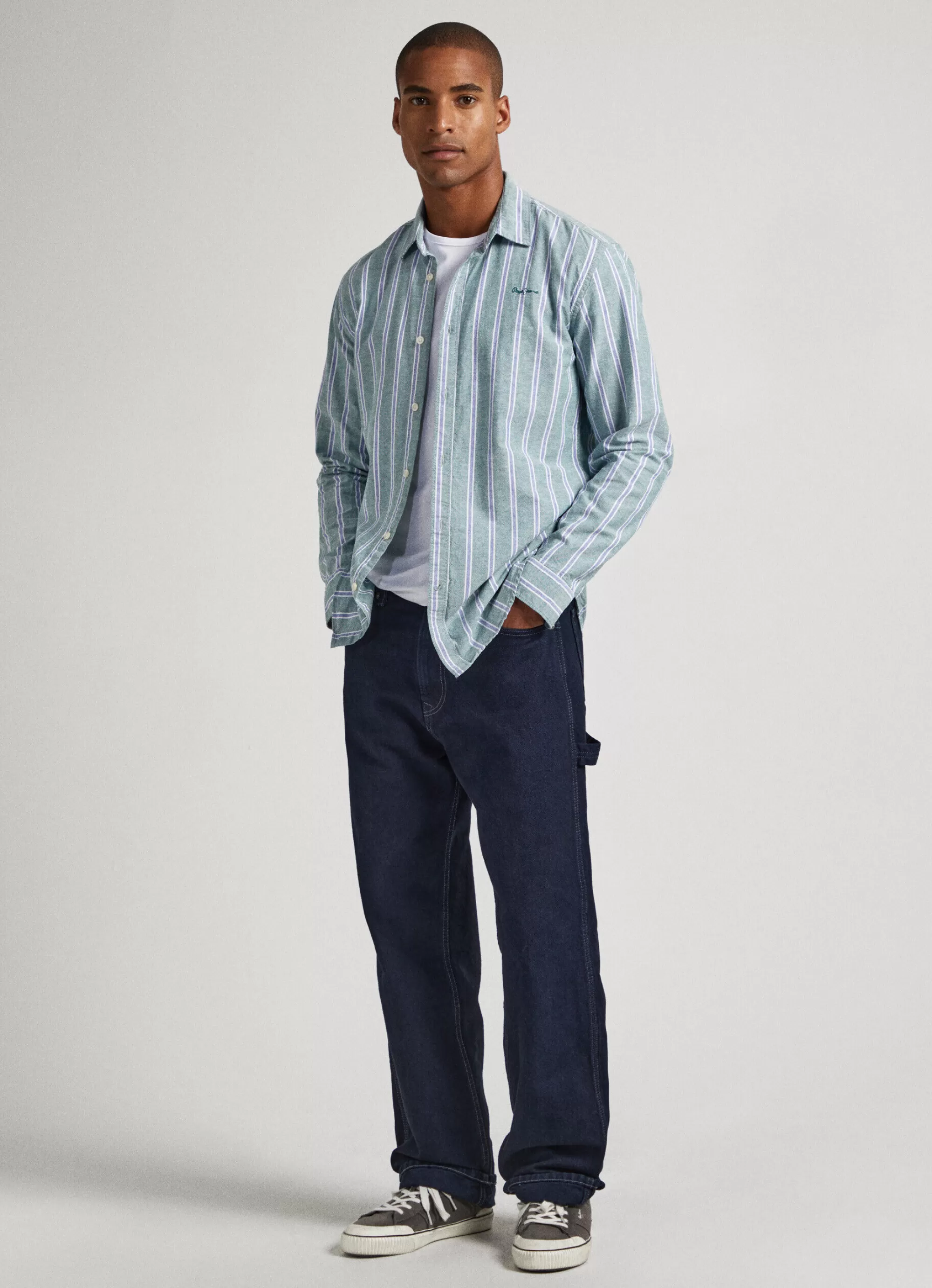 Homem Pepe Jeans Camisas>Camisa Oxford As Riscas