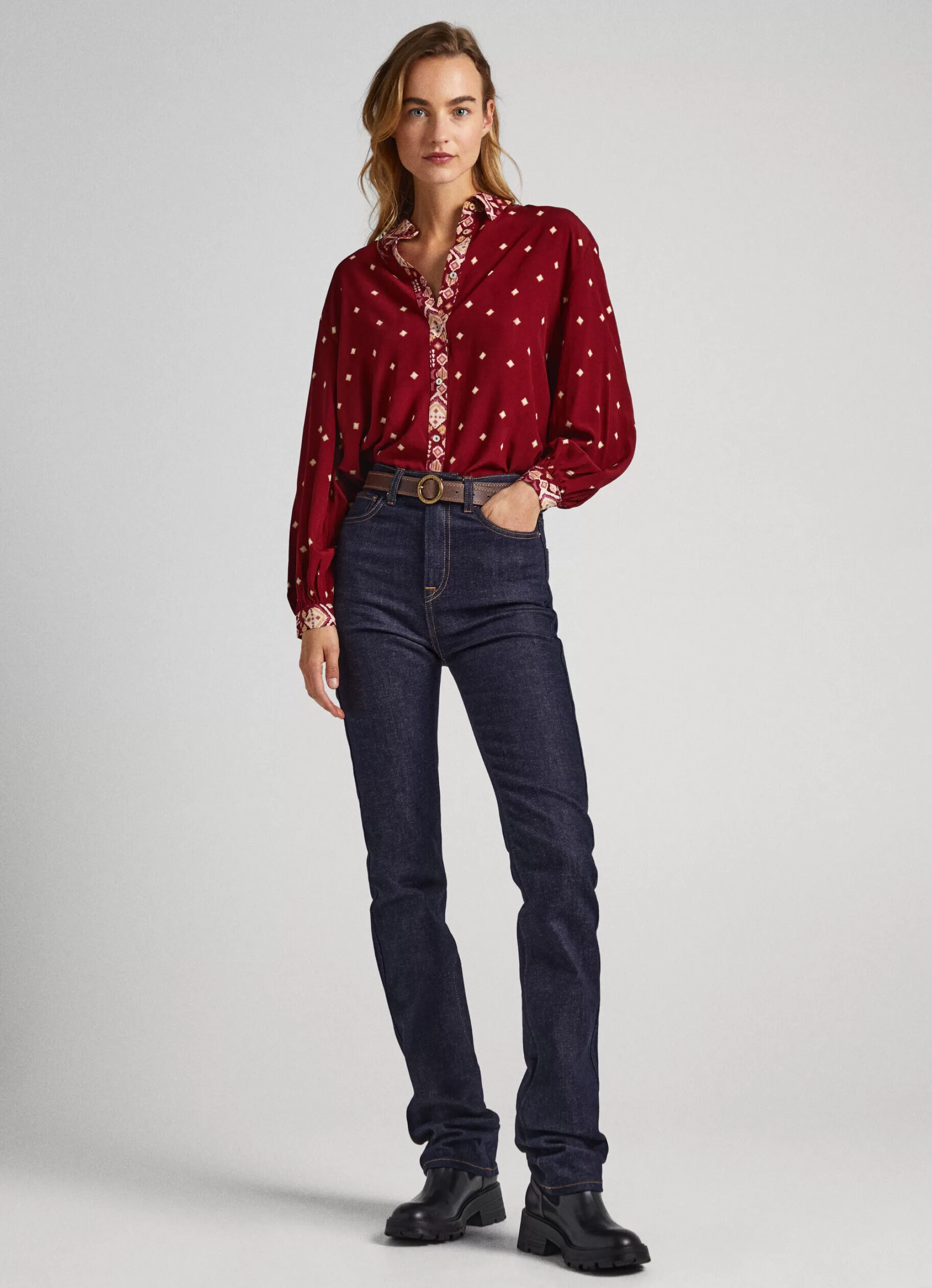 Mulher Pepe Jeans Camisas E Blusas>Camisa Padrao As Bolinhas