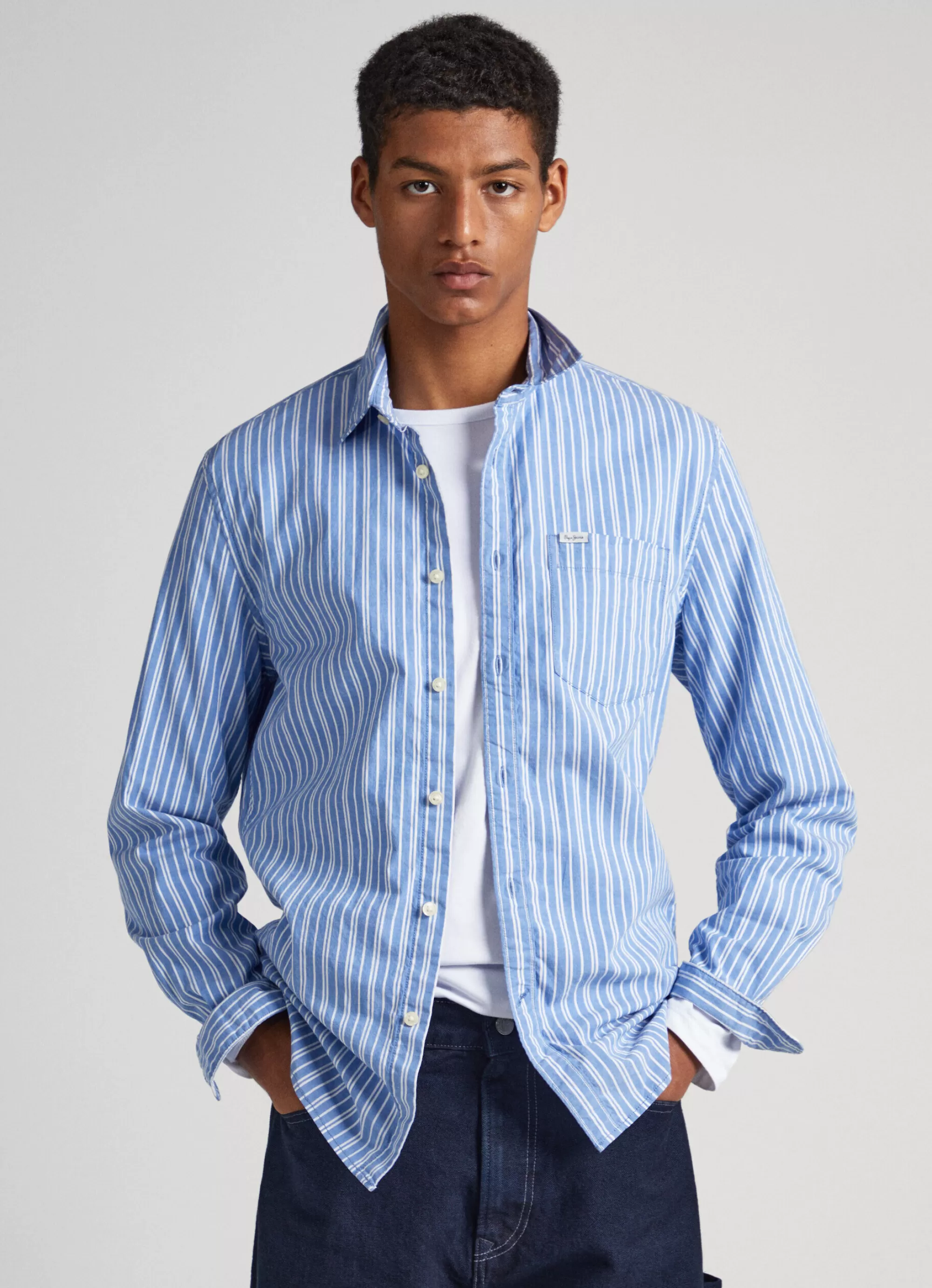 Homem Pepe Jeans Camisas>Camisa Popelina As Riscas