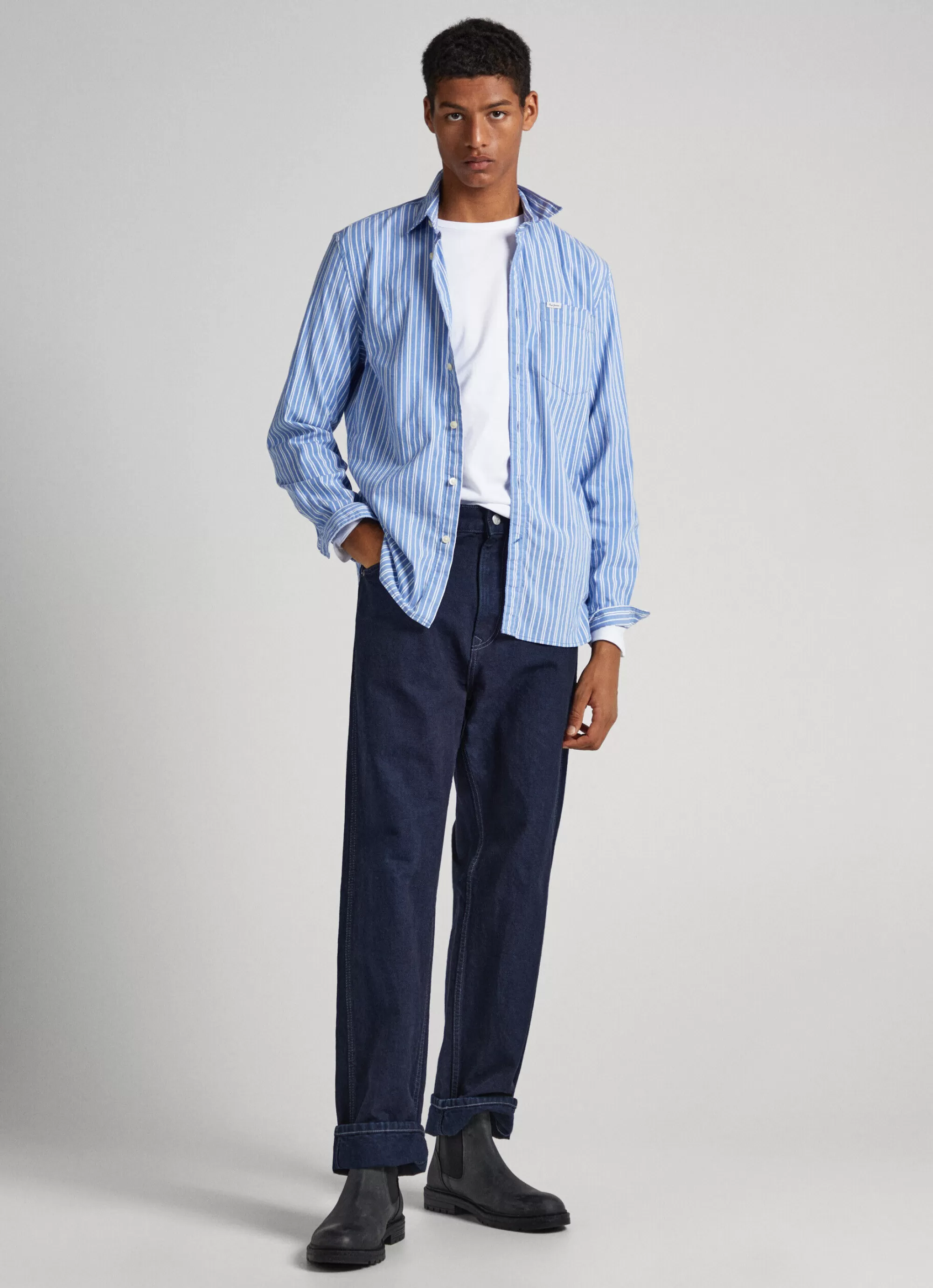 Homem Pepe Jeans Camisas>Camisa Popelina As Riscas