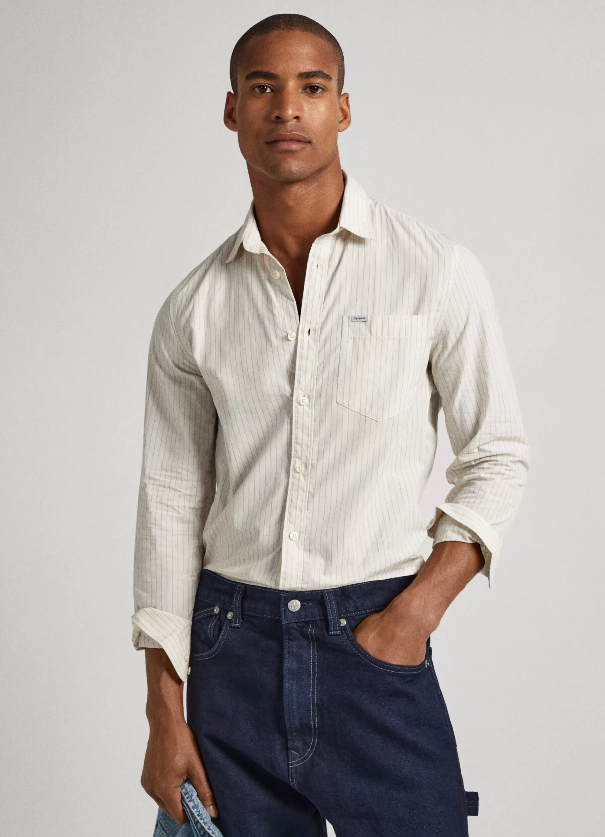 Homem Pepe Jeans Camisas>Camisa Popelina As Riscas Bengala