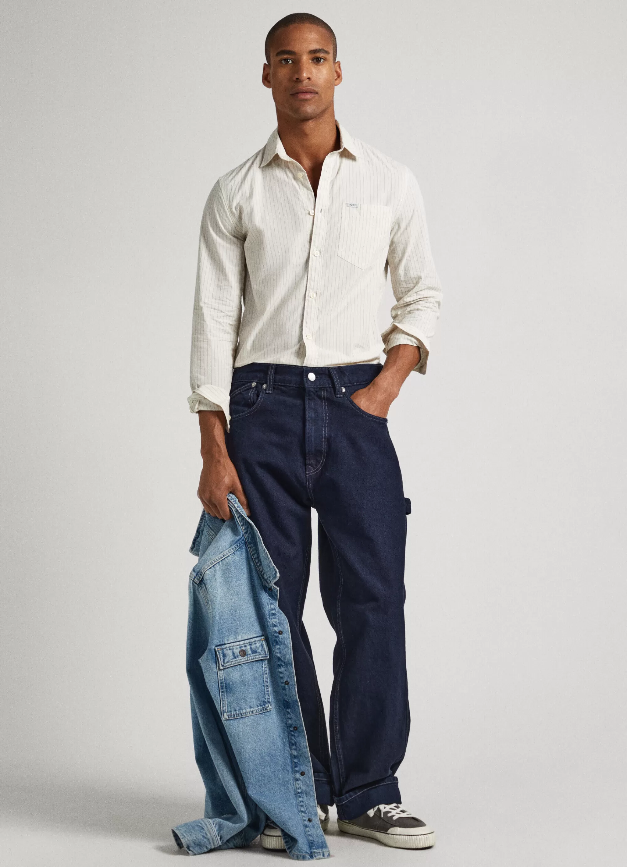 Homem Pepe Jeans Camisas>Camisa Popelina As Riscas Bengala
