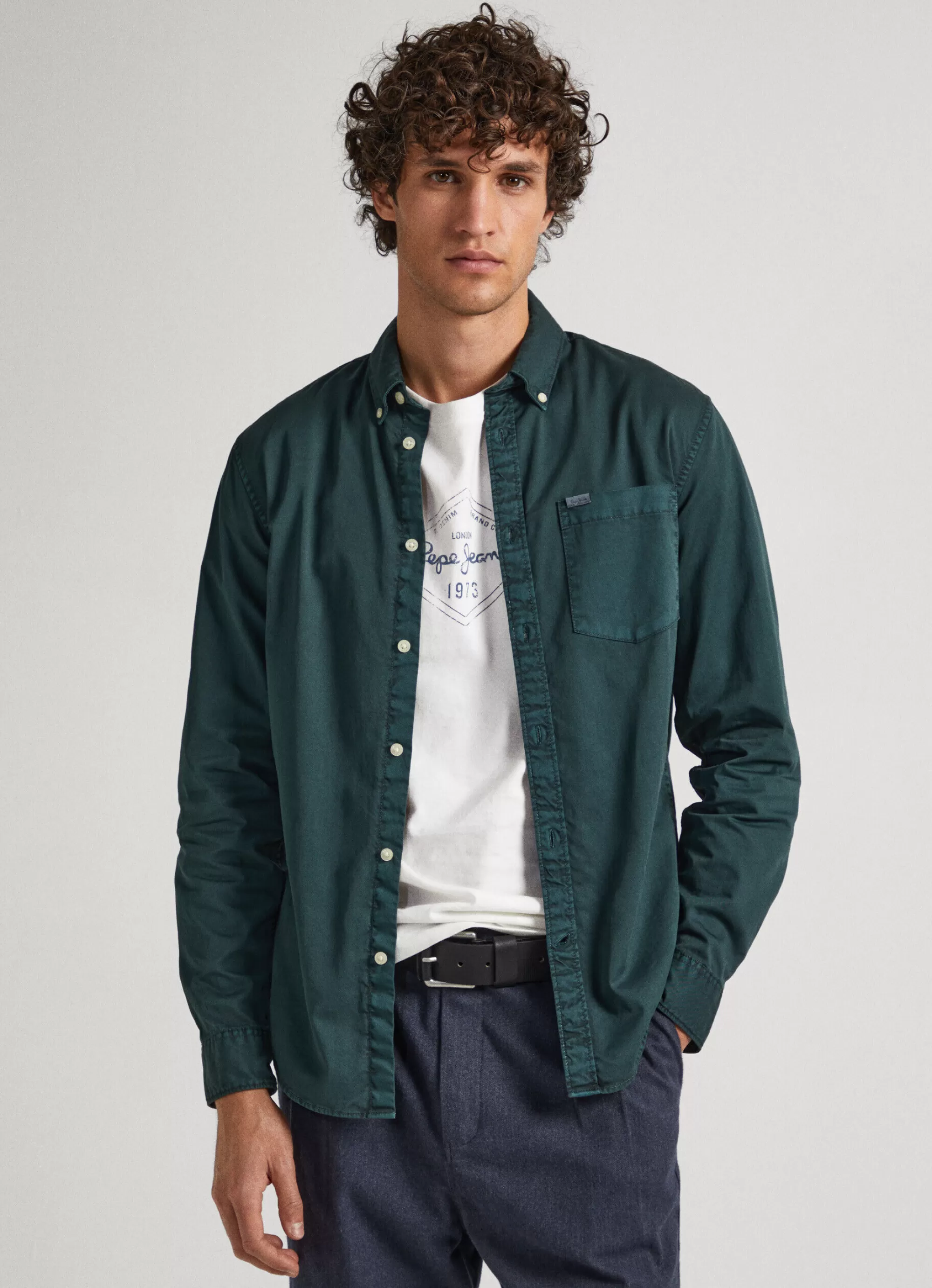 Homem Pepe Jeans Camisas>Camisa Sarja Algodao Regular Fit