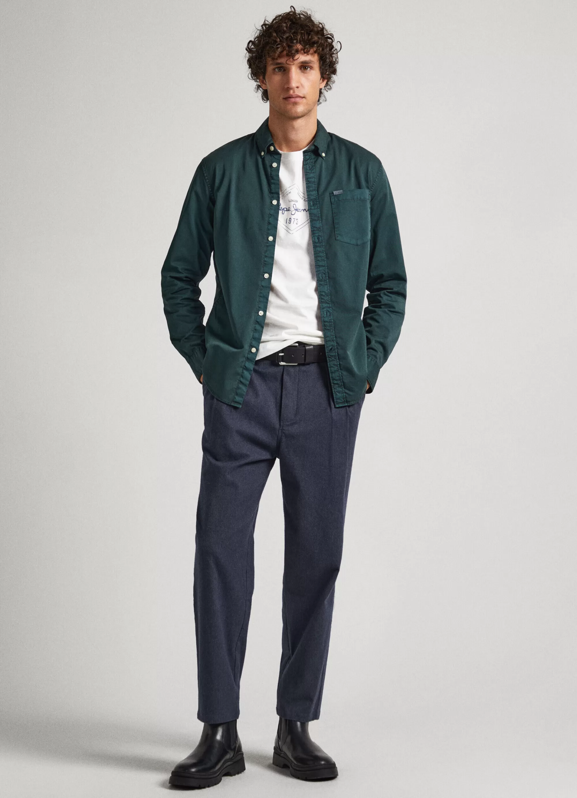 Homem Pepe Jeans Camisas>Camisa Sarja Algodao Regular Fit