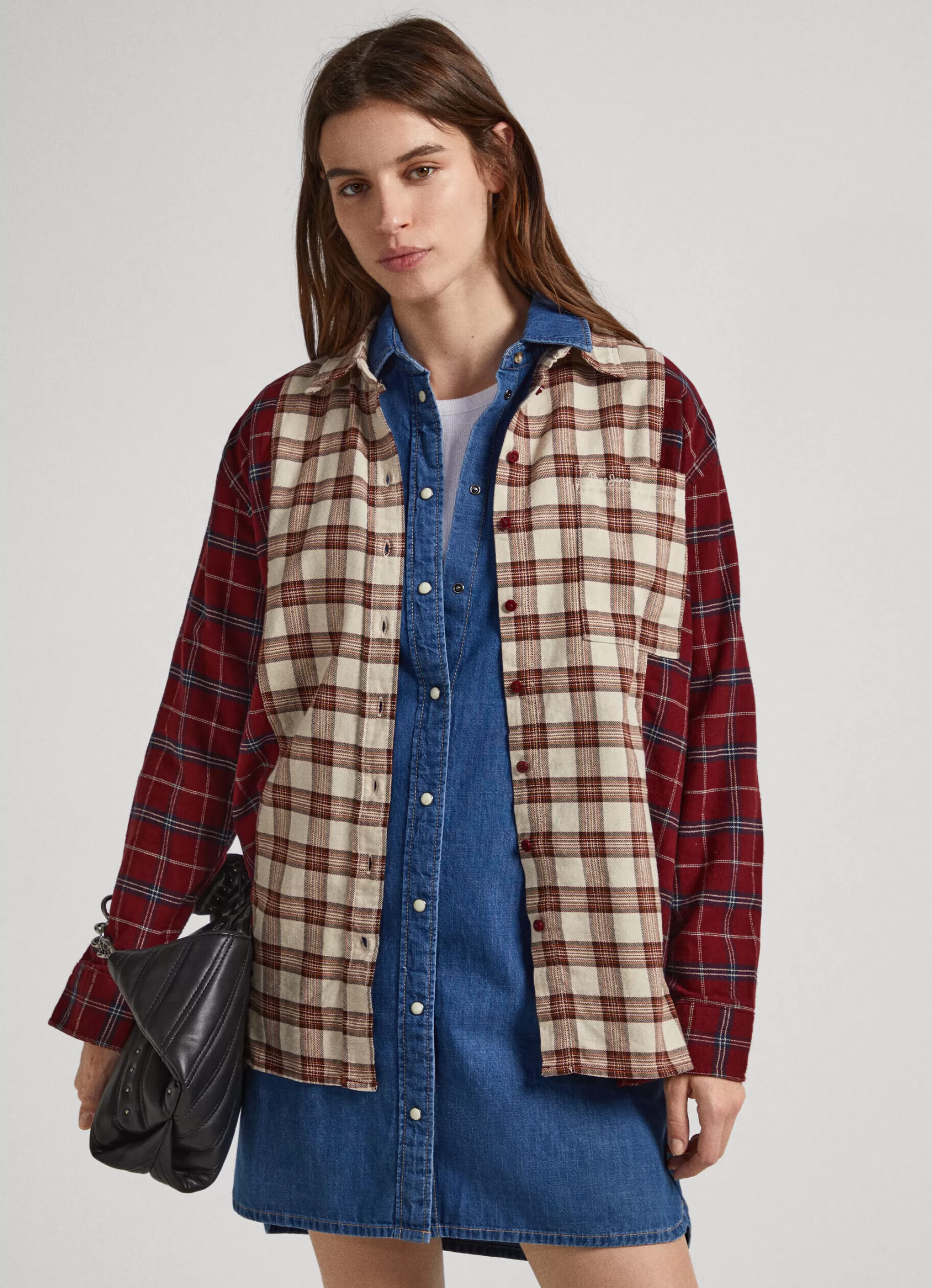 Mulher Pepe Jeans Camisas E Blusas>Camisa Xadrez Relaxed Fit