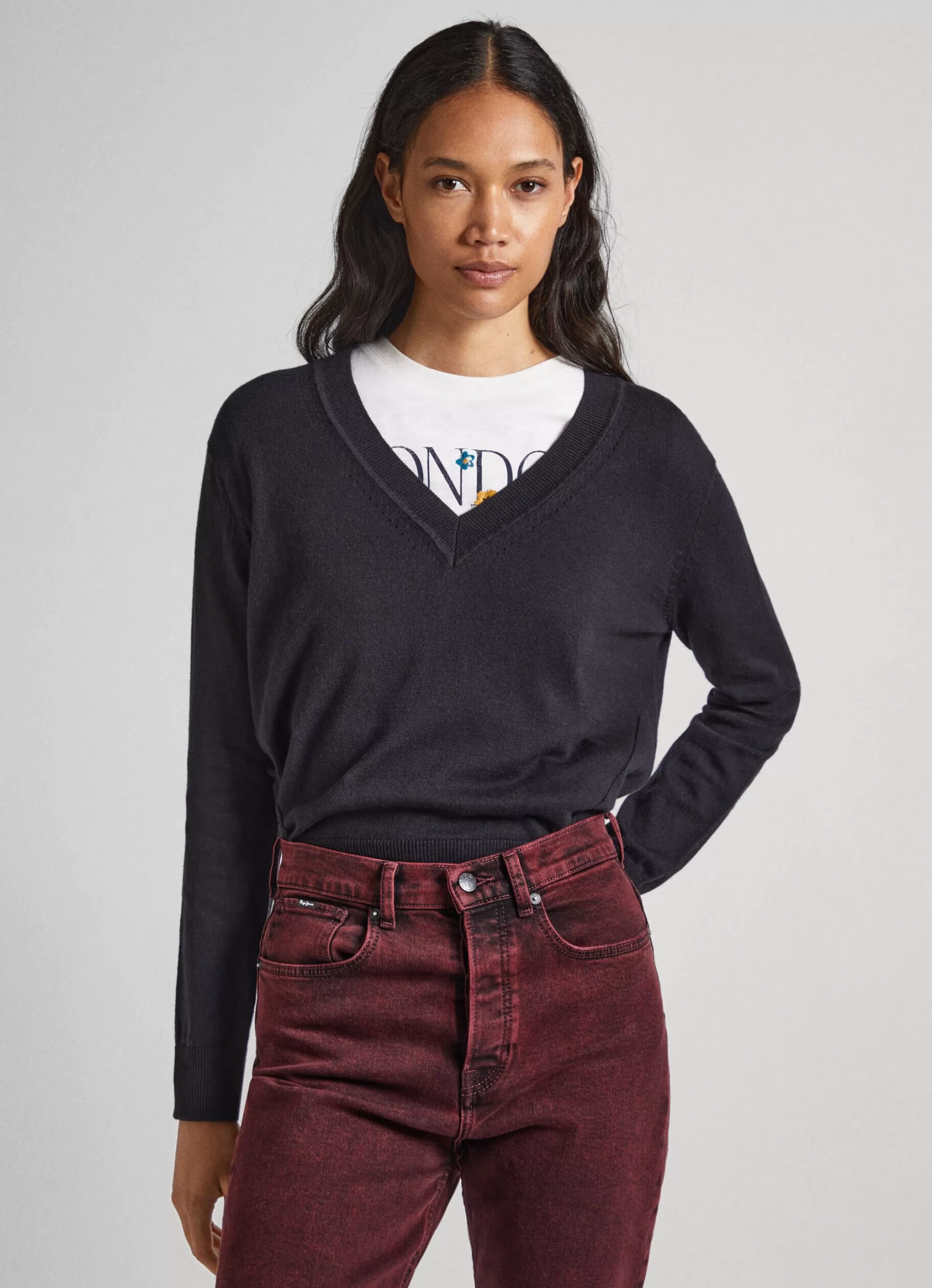 Mulher Pepe Jeans Malhas>Camisola Com Detalhes Abertos