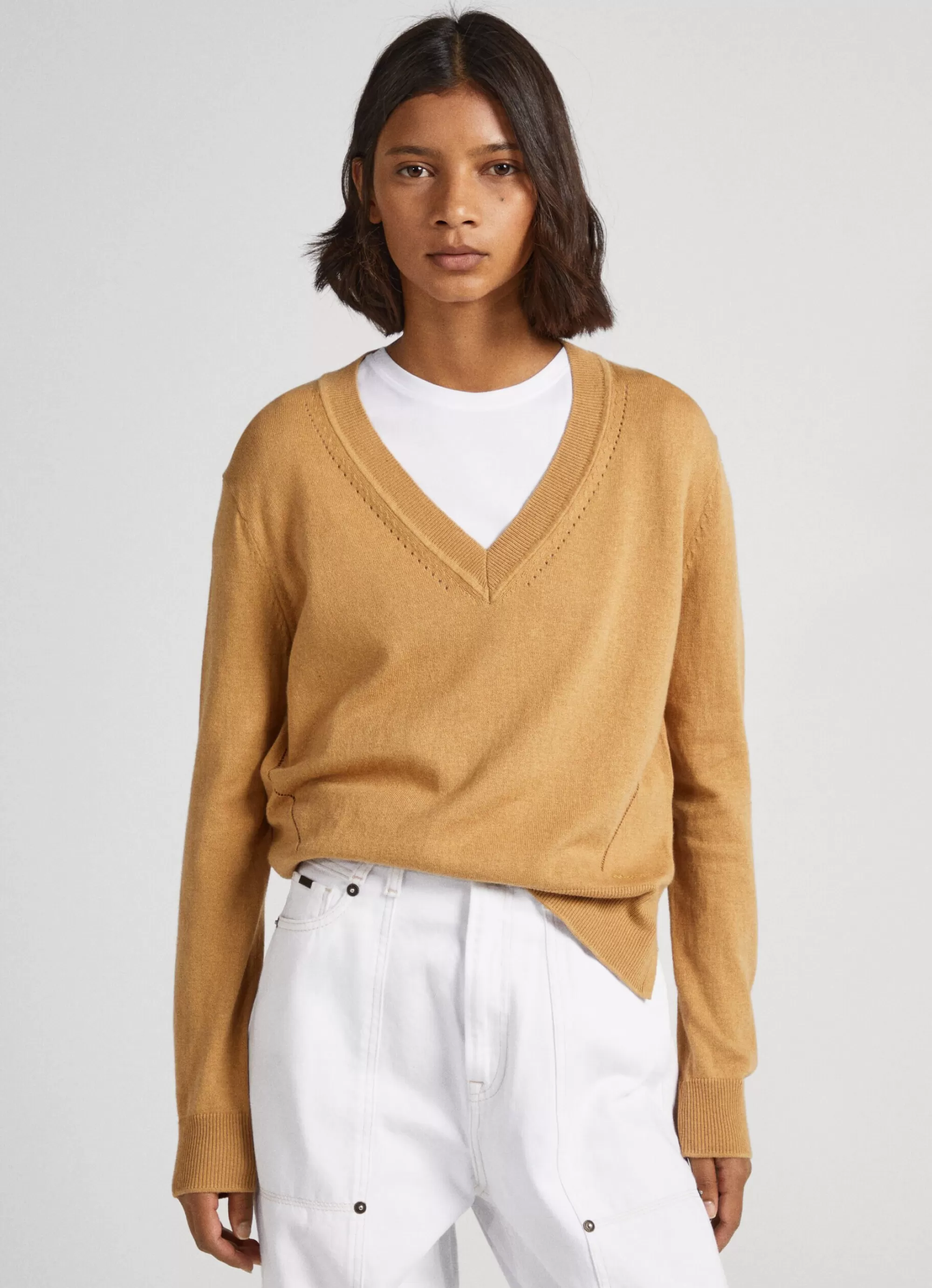 Mulher Pepe Jeans Malhas>Camisola Com Detalhes Abertos