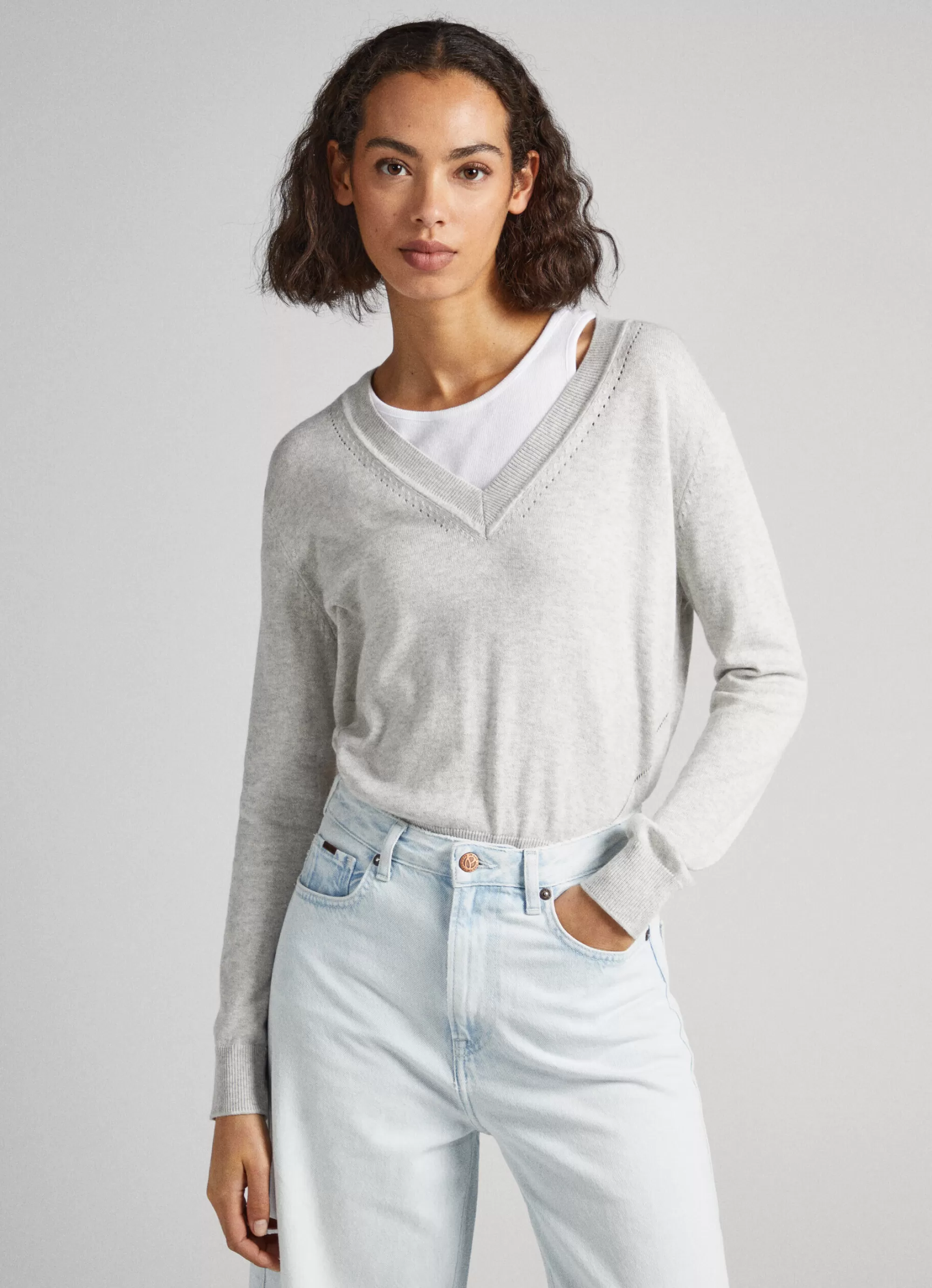 Mulher Pepe Jeans Malhas E Cardigans>Camisola Com Detalhes Abertos