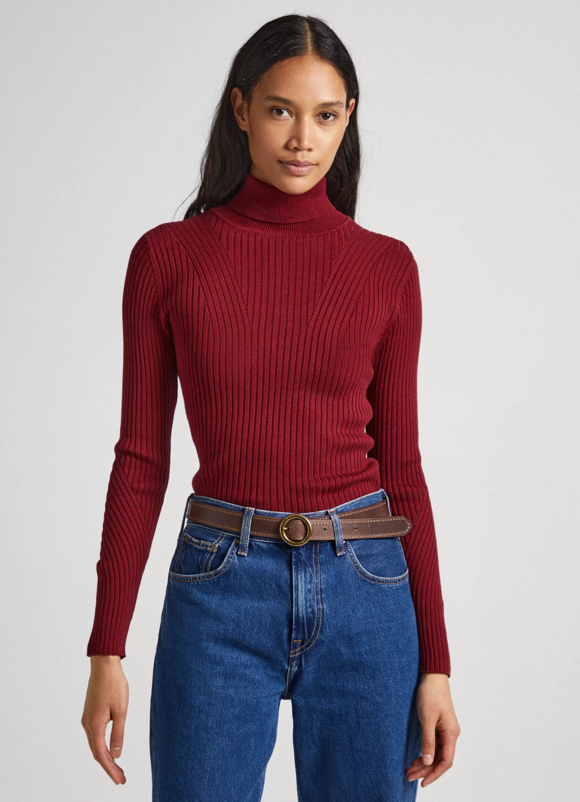 Mulher Pepe Jeans Malhas E Cardigans>Camisola De Gola Alta Canelada