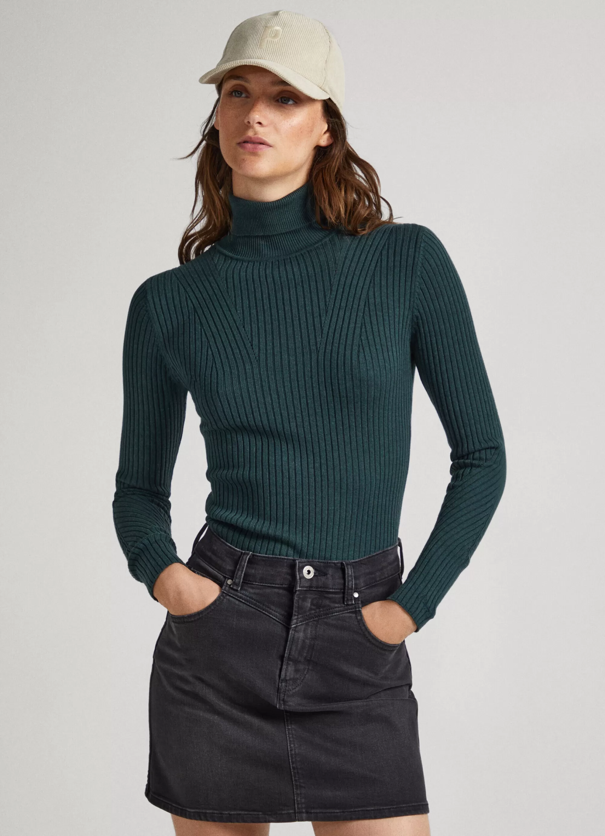 Mulher Pepe Jeans Malhas E Cardigans>Camisola De Gola Alta Canelada