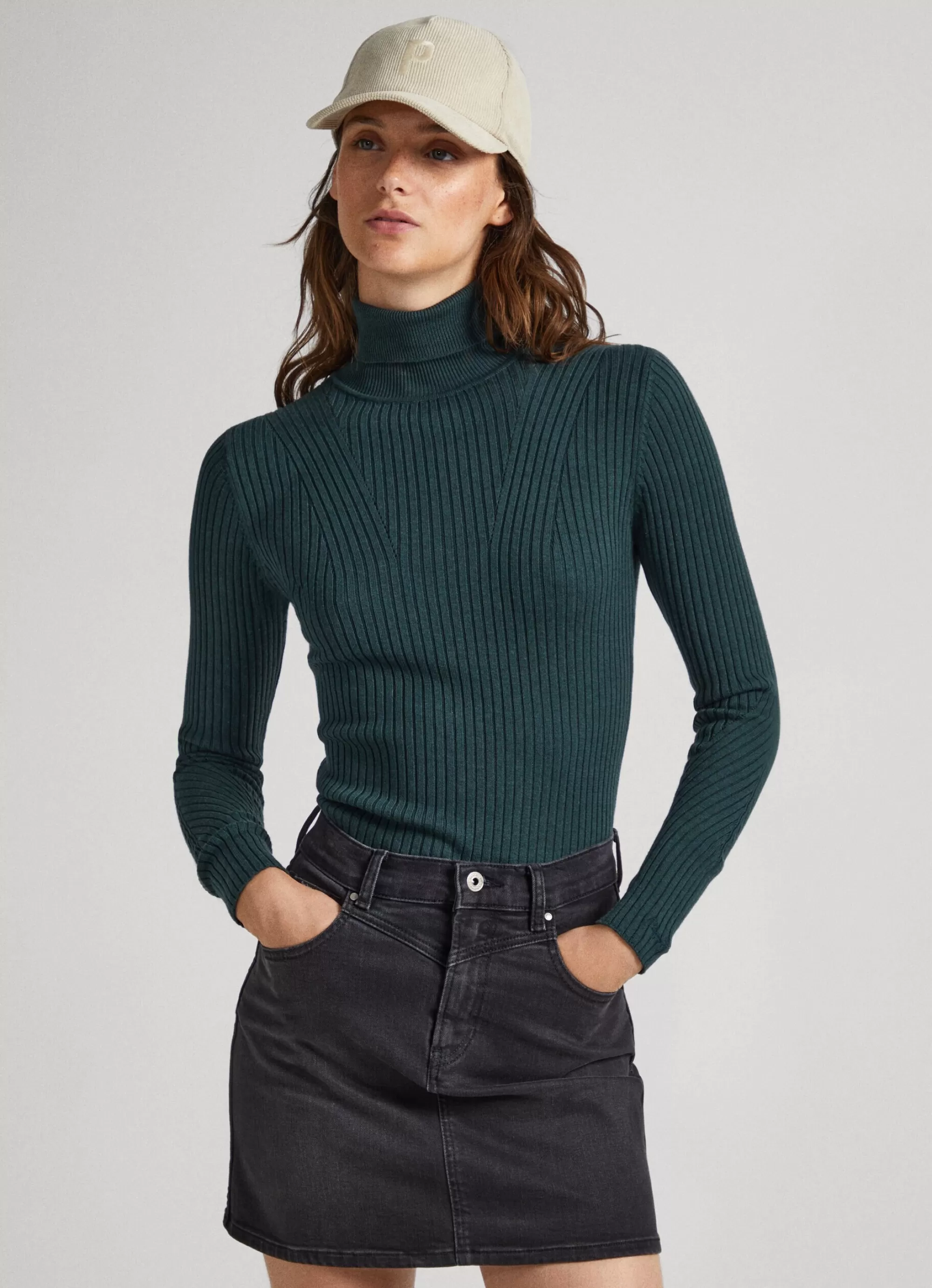 Mulher Pepe Jeans Malhas>Camisola De Gola Alta Canelada