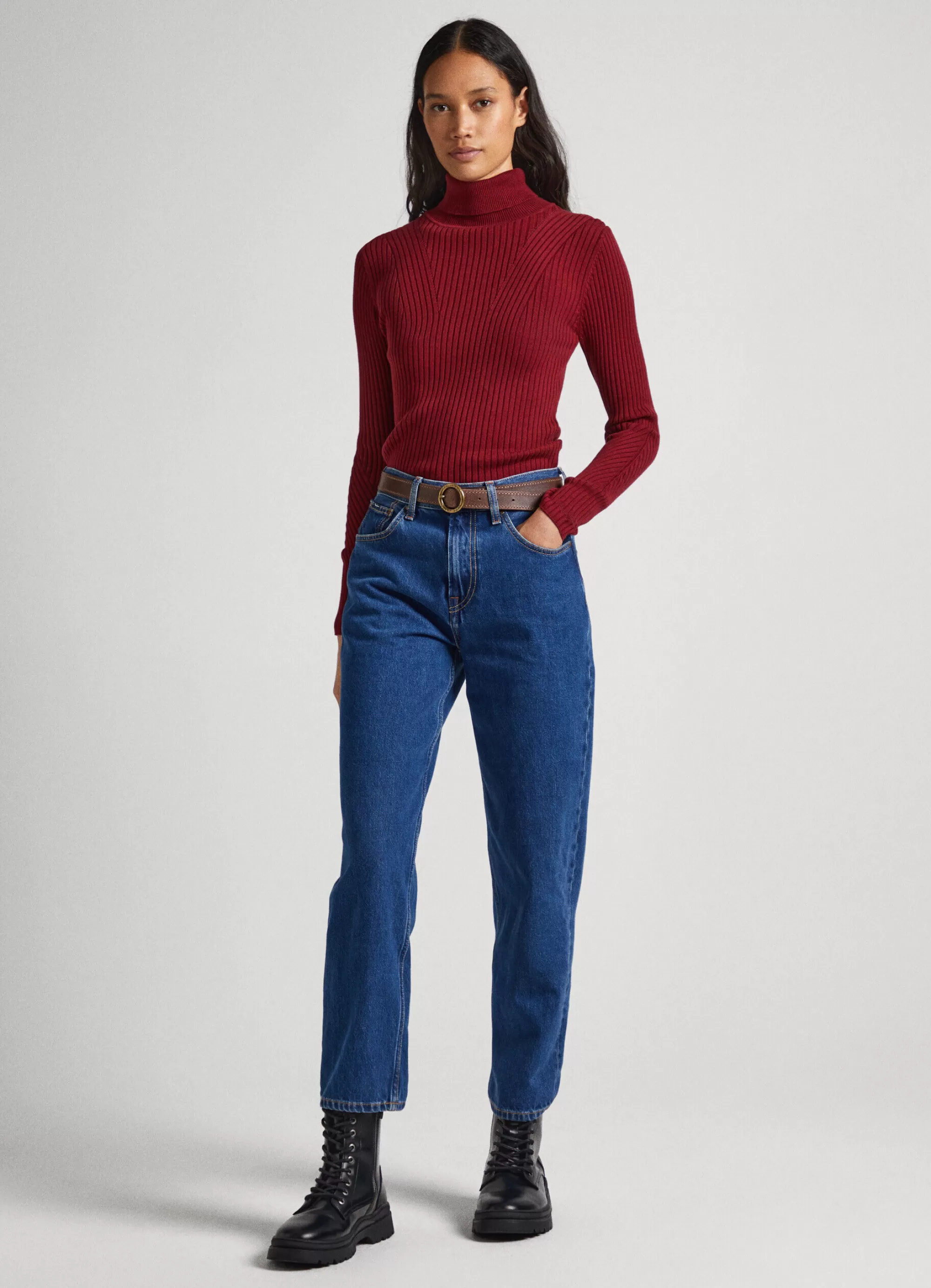 Mulher Pepe Jeans Malhas E Cardigans>Camisola De Gola Alta Canelada