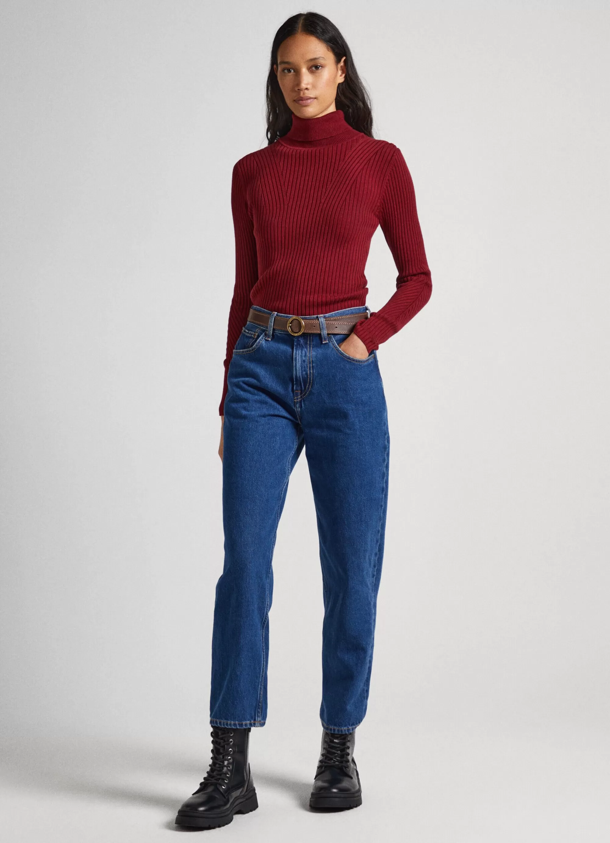 Mulher Pepe Jeans Malhas>Camisola De Gola Alta Canelada