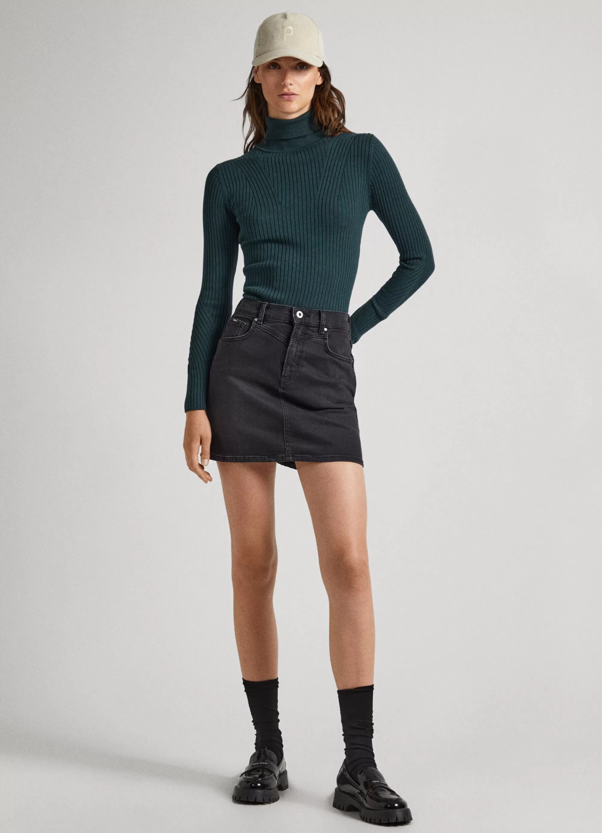 Mulher Pepe Jeans Malhas>Camisola De Gola Alta Canelada