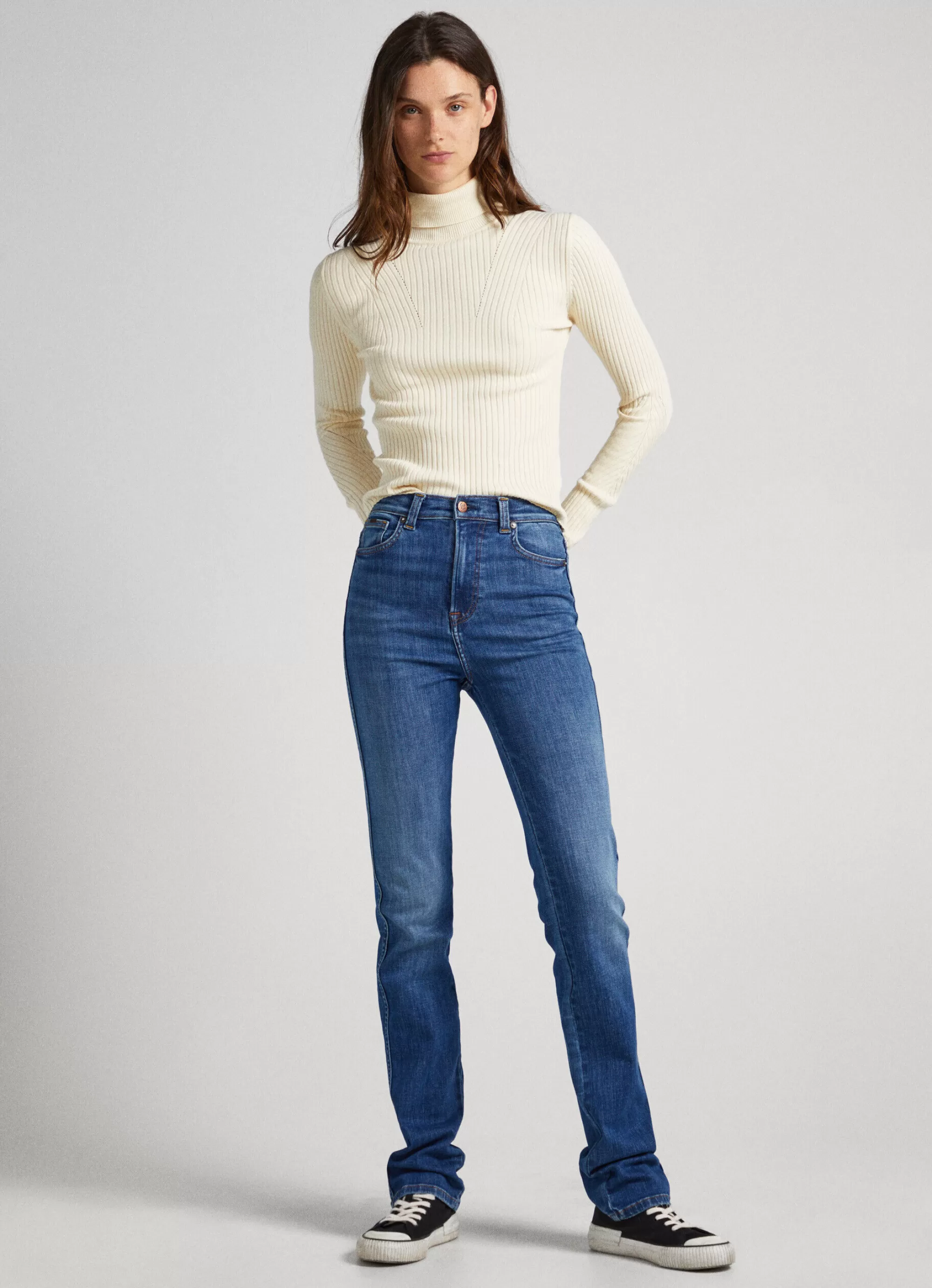 Mulher Pepe Jeans Malhas E Cardigans>Camisola De Gola Alta Canelada