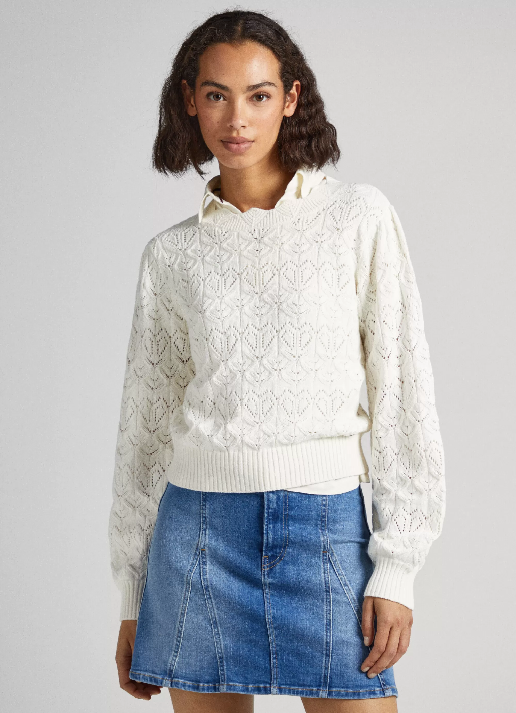 Mulher Pepe Jeans Malhas E Cardigans>Camisola De Malha Com Coracoes