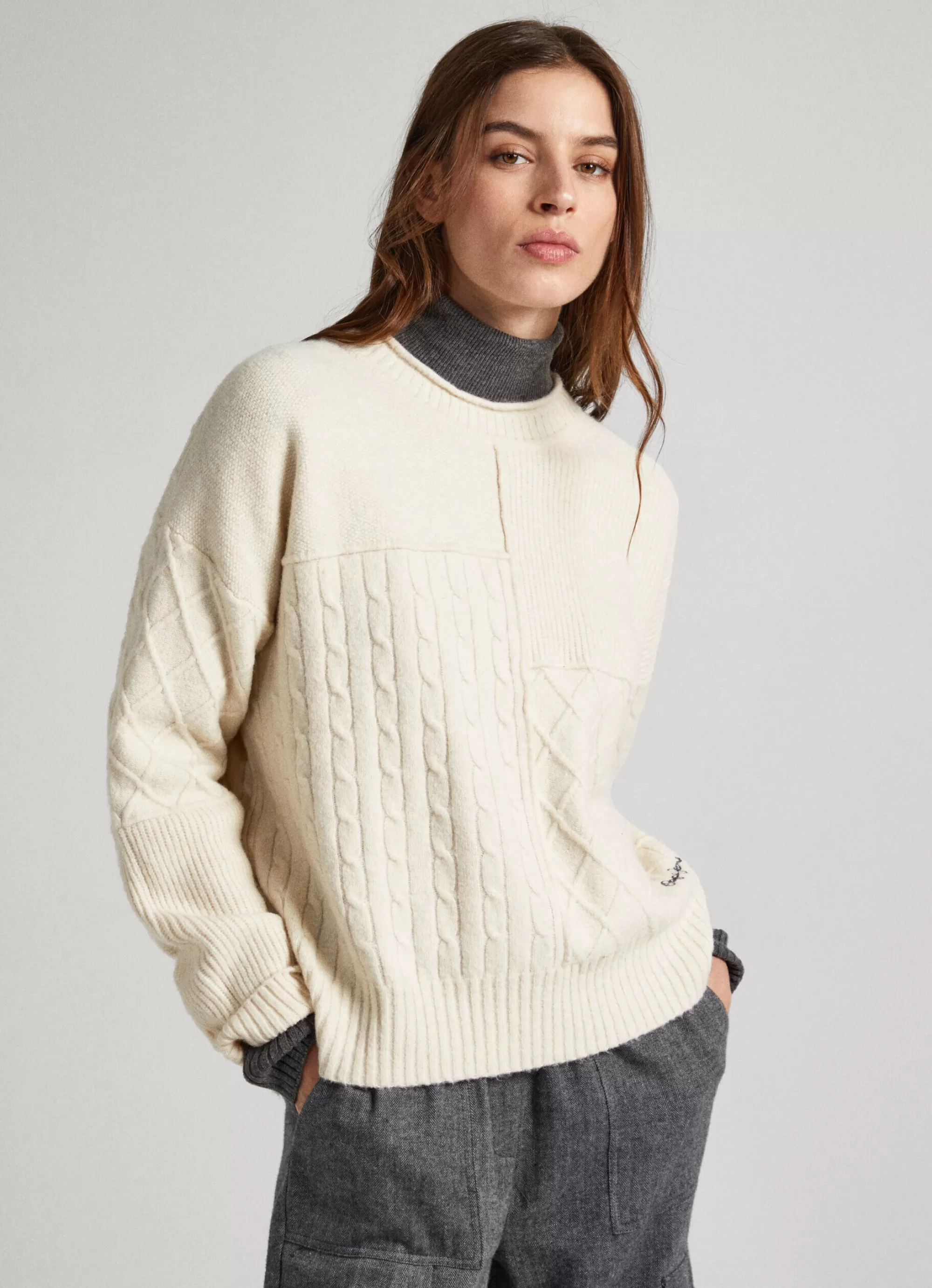 Mulher Pepe Jeans Malhas E Cardigans>Camisola De Patchwork
