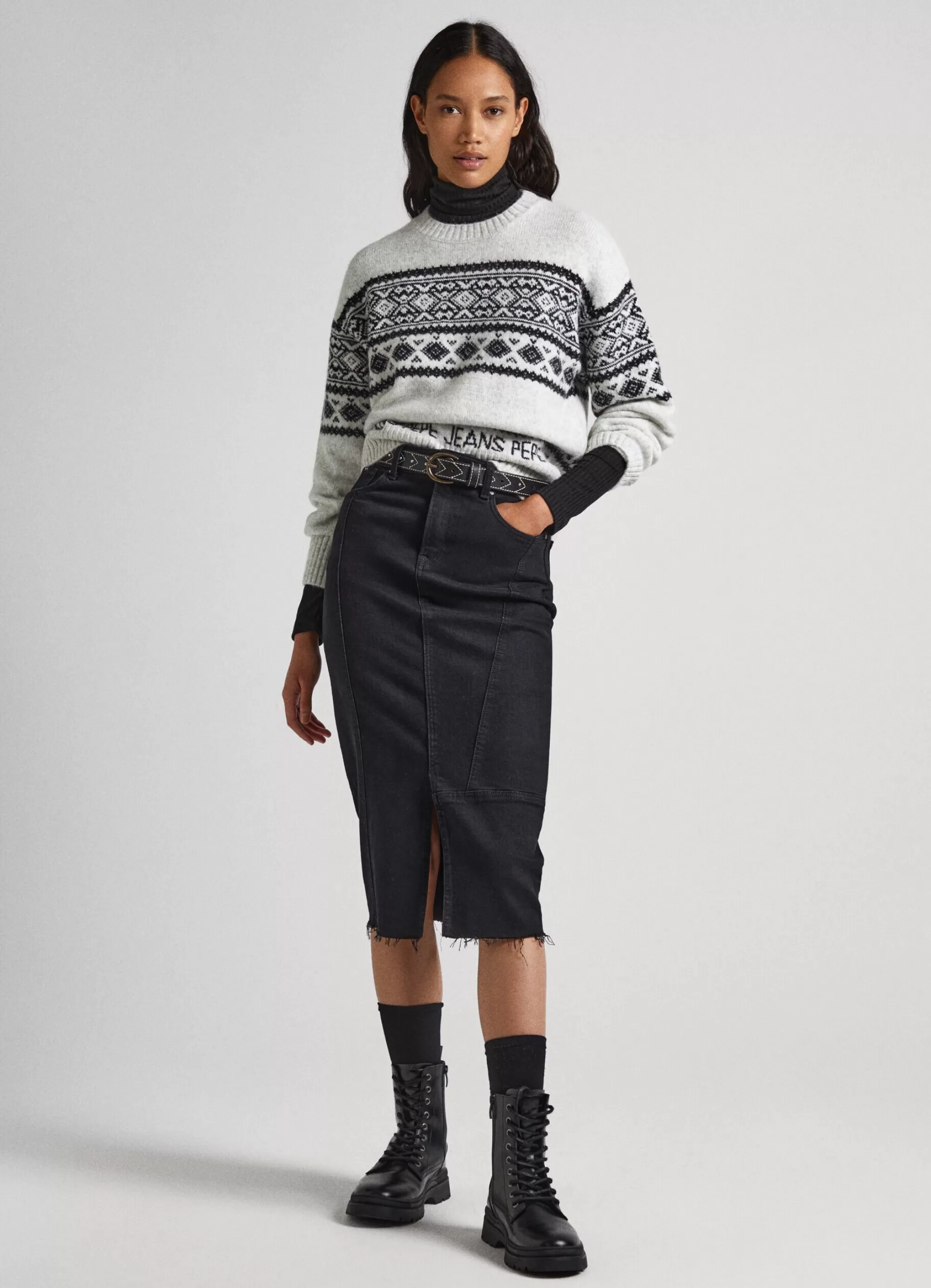 Mulher Pepe Jeans Malhas>Camisola Jacquard De Gola Redonda