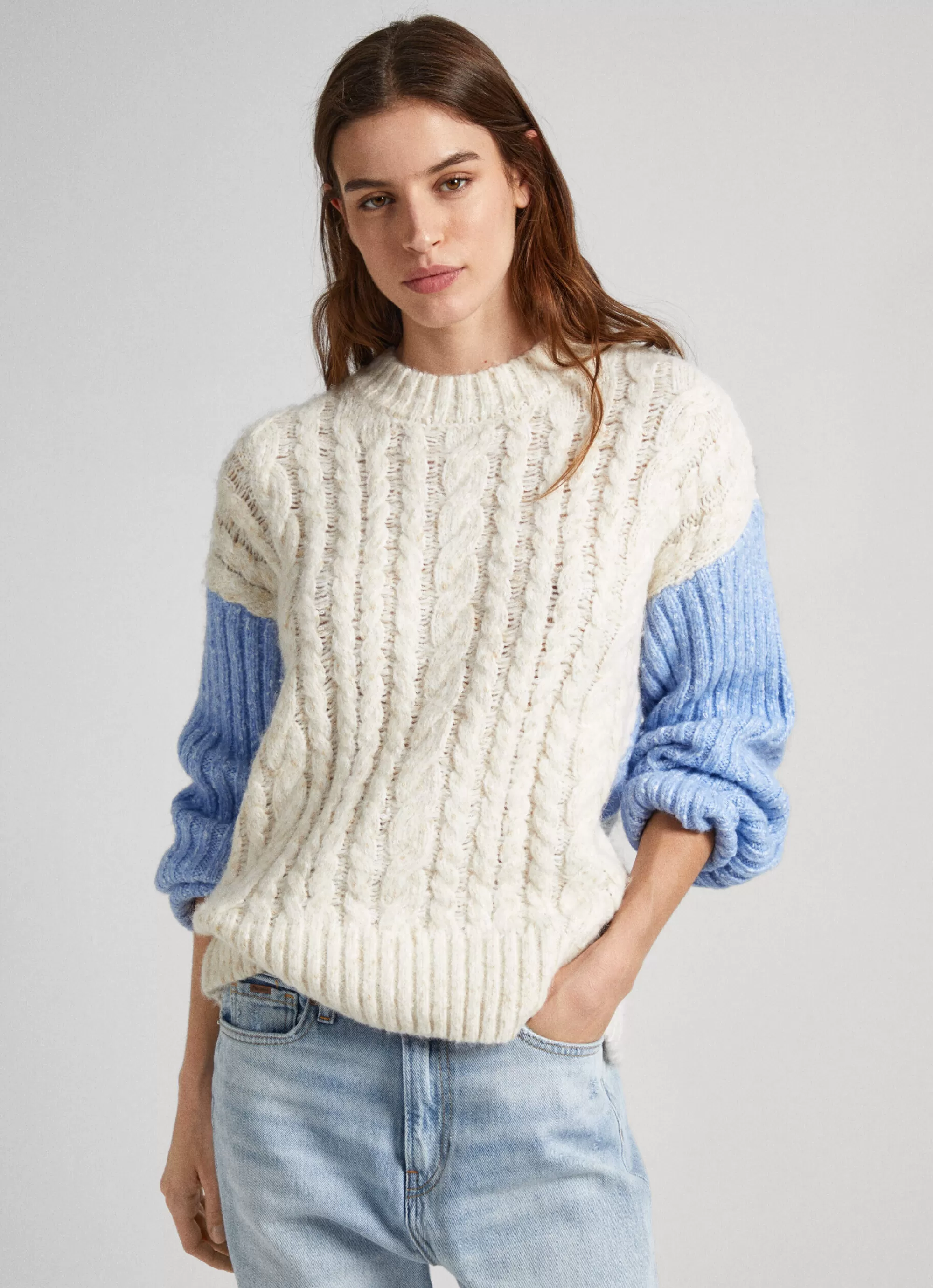 Mulher Pepe Jeans Malhas E Cardigans>Camisola Mangas Contrastantes