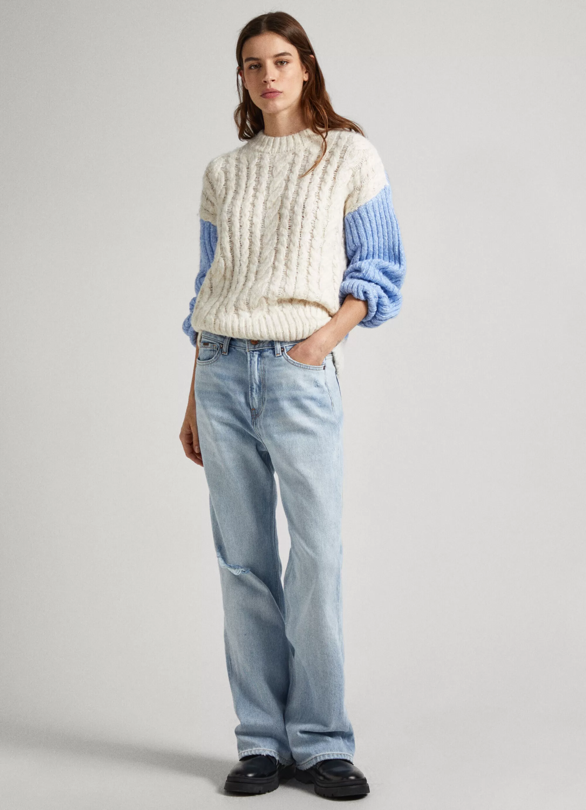 Mulher Pepe Jeans Malhas E Cardigans>Camisola Mangas Contrastantes