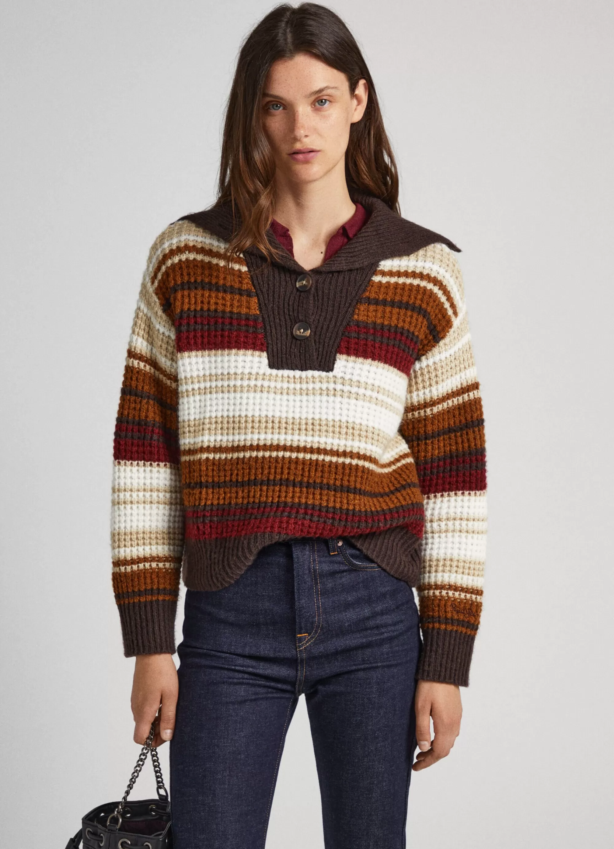 Mulher Pepe Jeans Malhas>Camisola Tipo Polo As Riscas