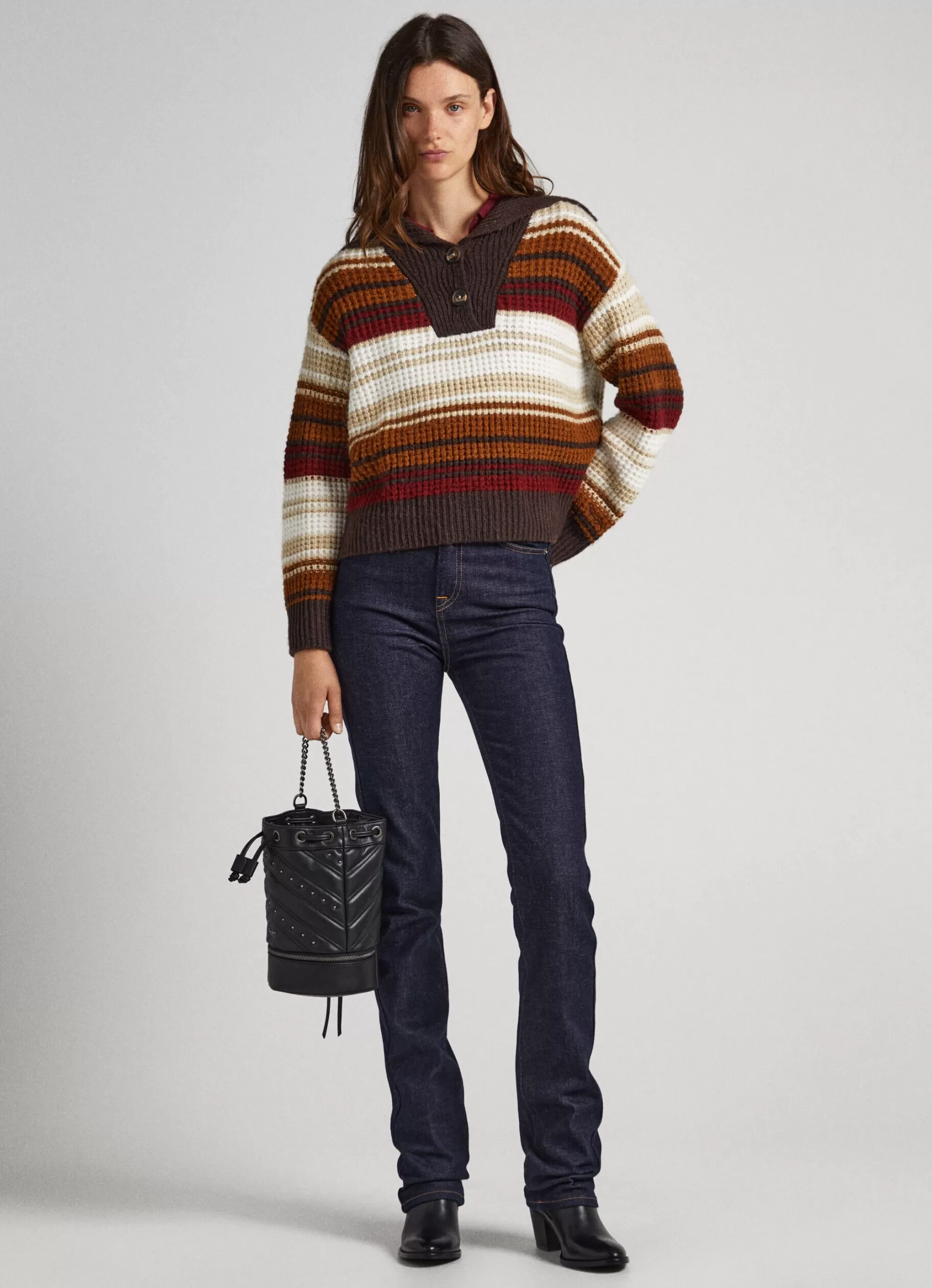 Mulher Pepe Jeans Malhas>Camisola Tipo Polo As Riscas