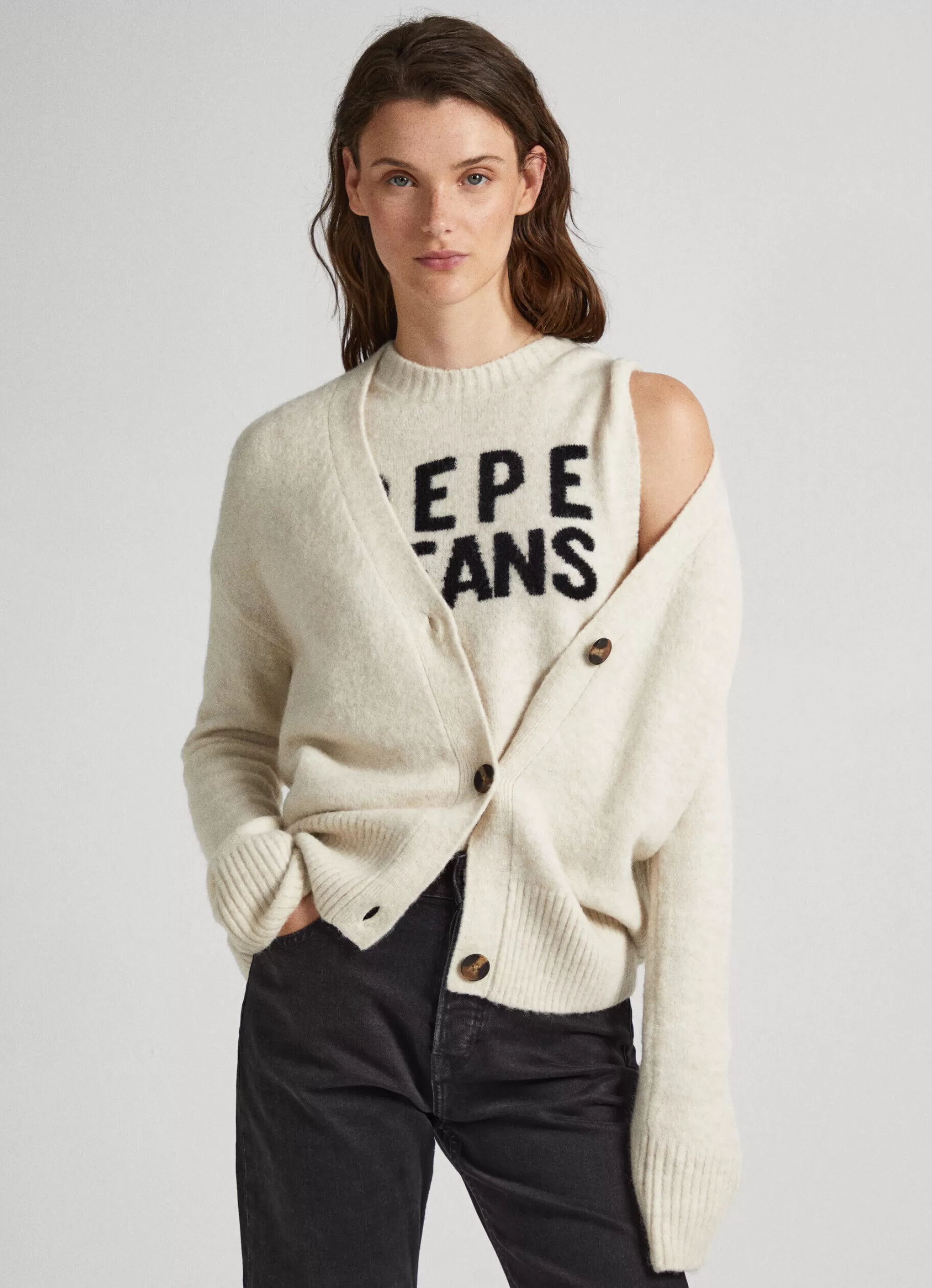 Mulher Pepe Jeans Malhas>Cardigan Com Botoes